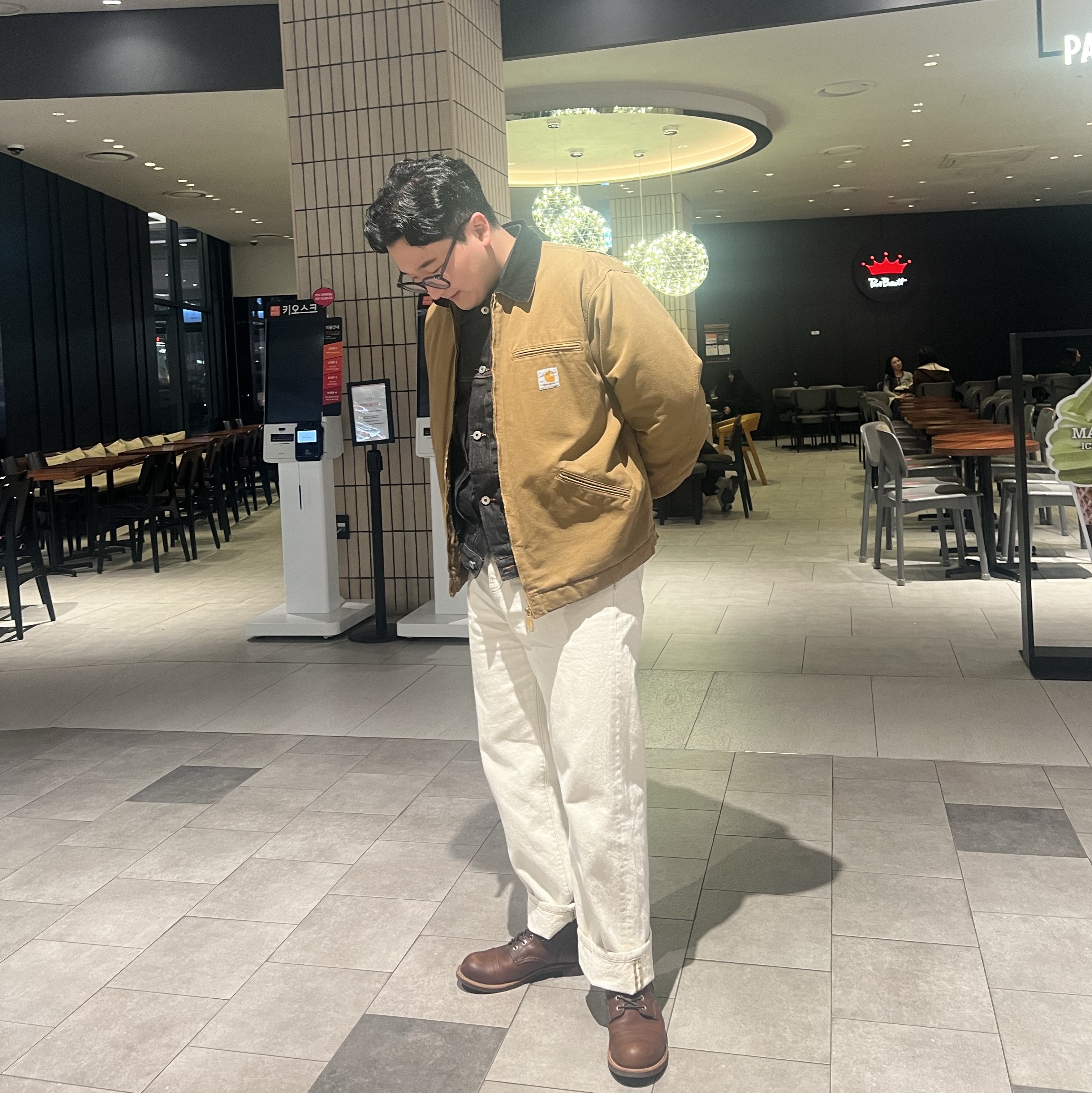 Red Wing Iron Ranger 8111 Amber Harness - D, Carhartt WIP Organic Cotton Dearborn Canvas OG Detroit Jacket Deep Hamilton Brown Aged Canvas - Winter 착용 스타일