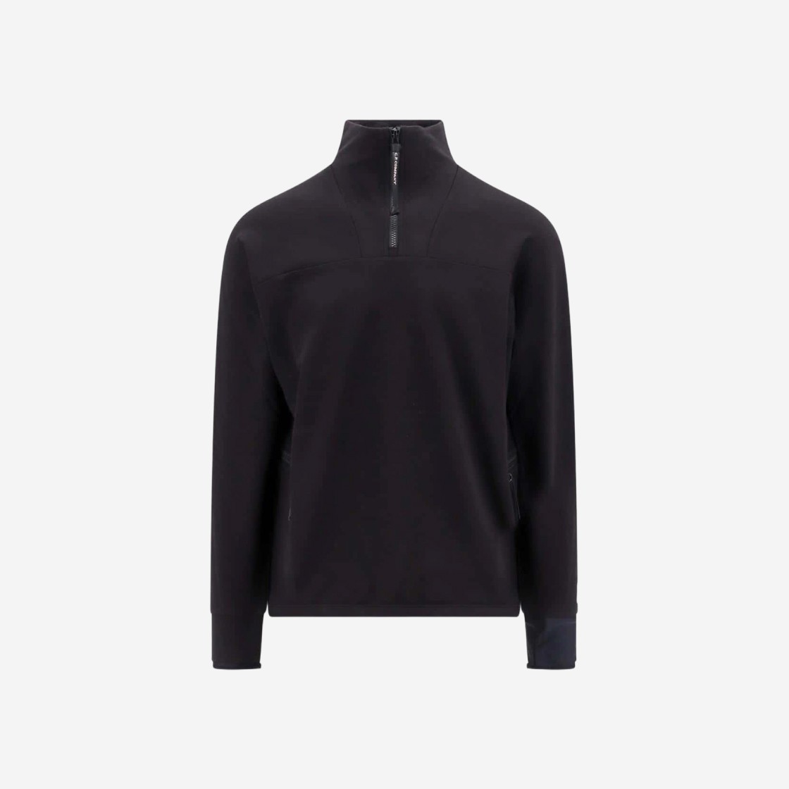 C.P. Company Metropolis Series Stretch Fleece Reverse Zipped Sweatshirt Black - 23FW 상세 이미지 1