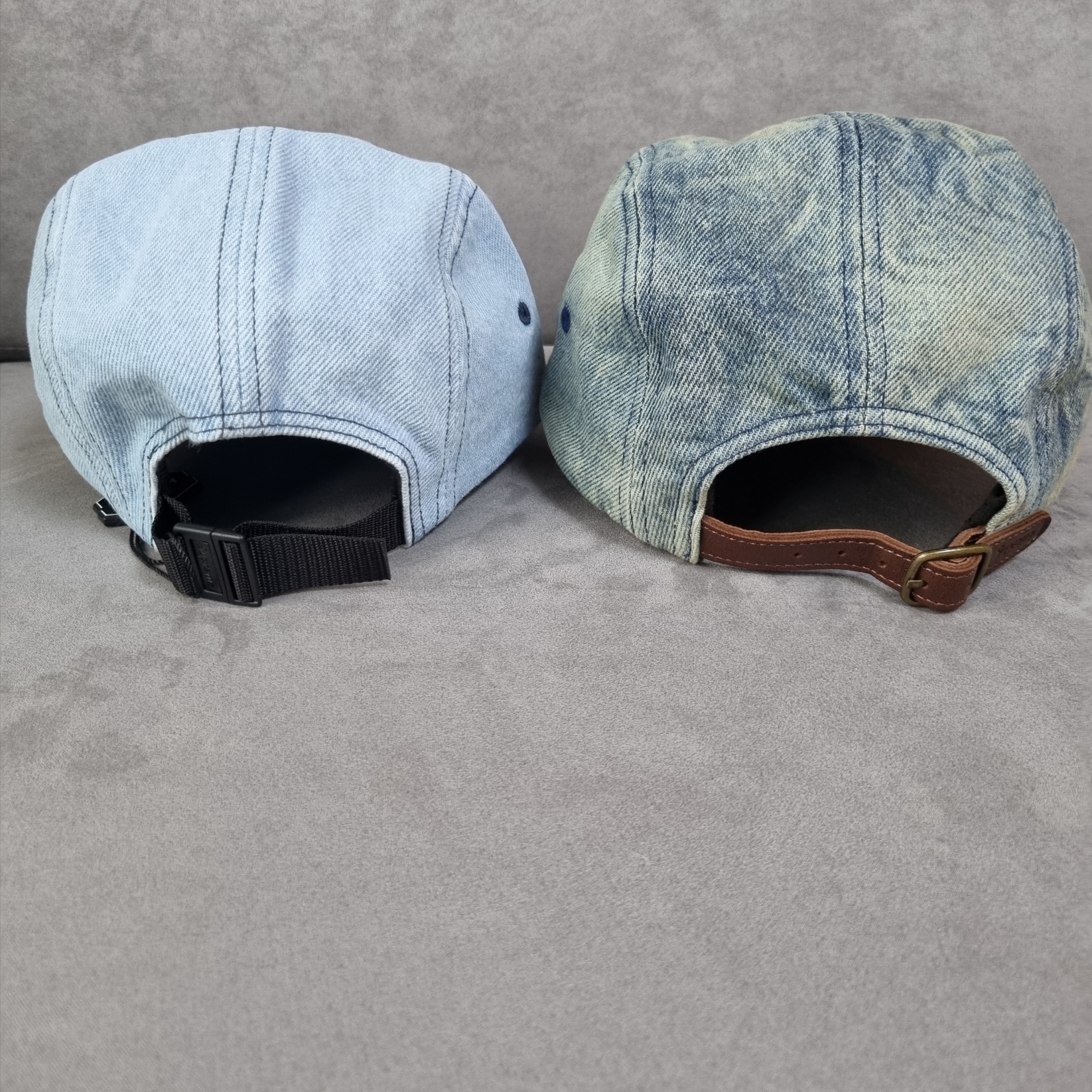 Supreme Denim Camp Cap Washed Blue - 22FW, Supreme Washed Chino Twill Camp Cap Dirty Indigo - 24SS 착용 스타일 - 3
