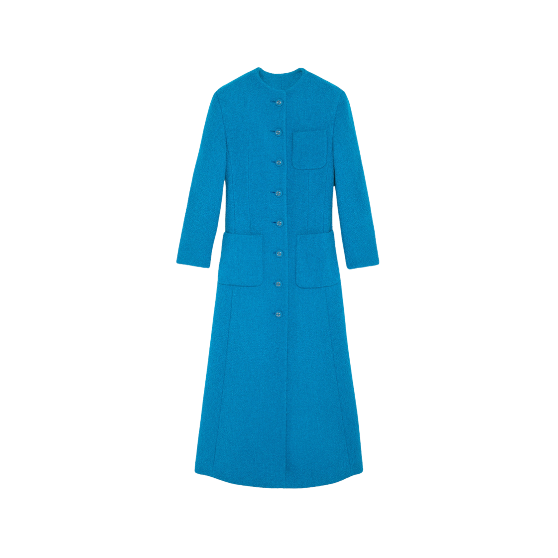 (W) Gucci Boucle Wool Coat with Embroidery Turquoise 상세 이미지 1