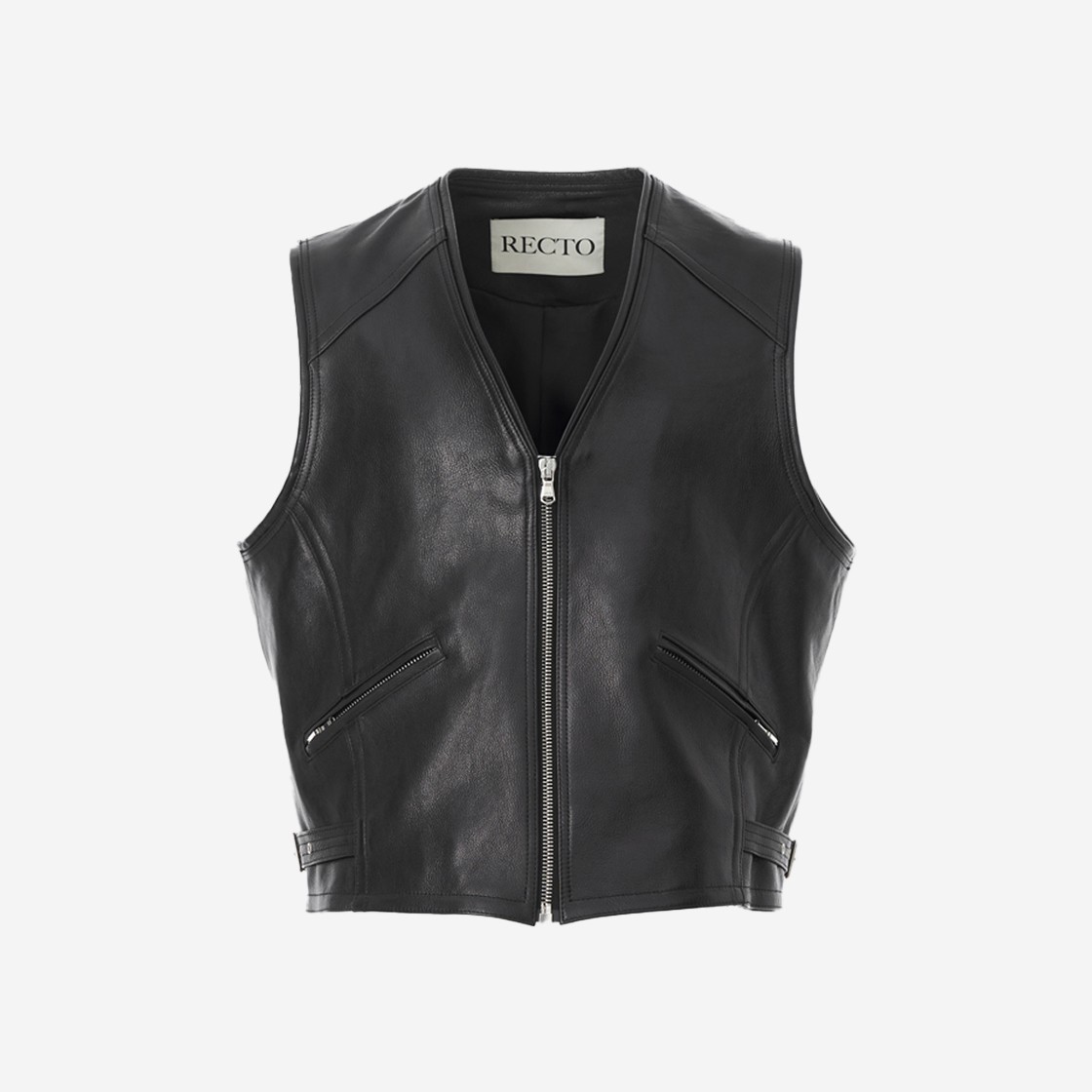 Recto 80S Theo Rider Goat Leather Vest Black 상세 이미지 1