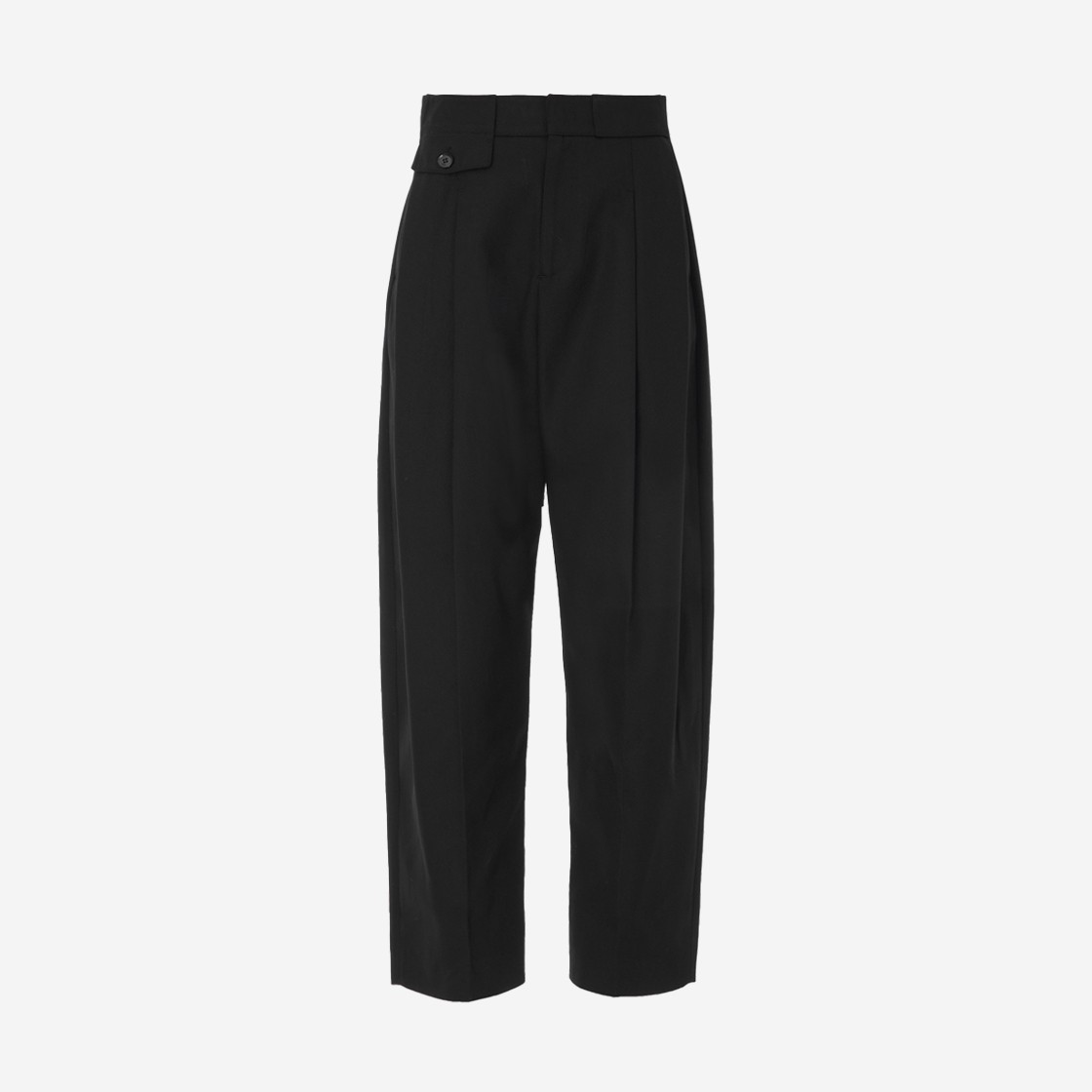 Recto Drilled Cotton Double Tucked Pants Black 상세 이미지 1