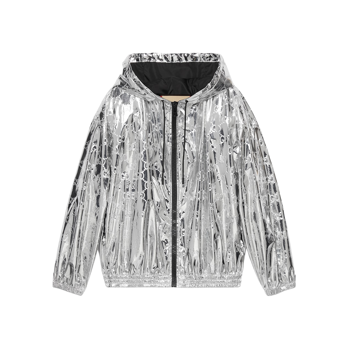 (W) Gucci GG Embossed Fabric Bomber Jacket Silver GG Embossed Fabric 상세 이미지 1