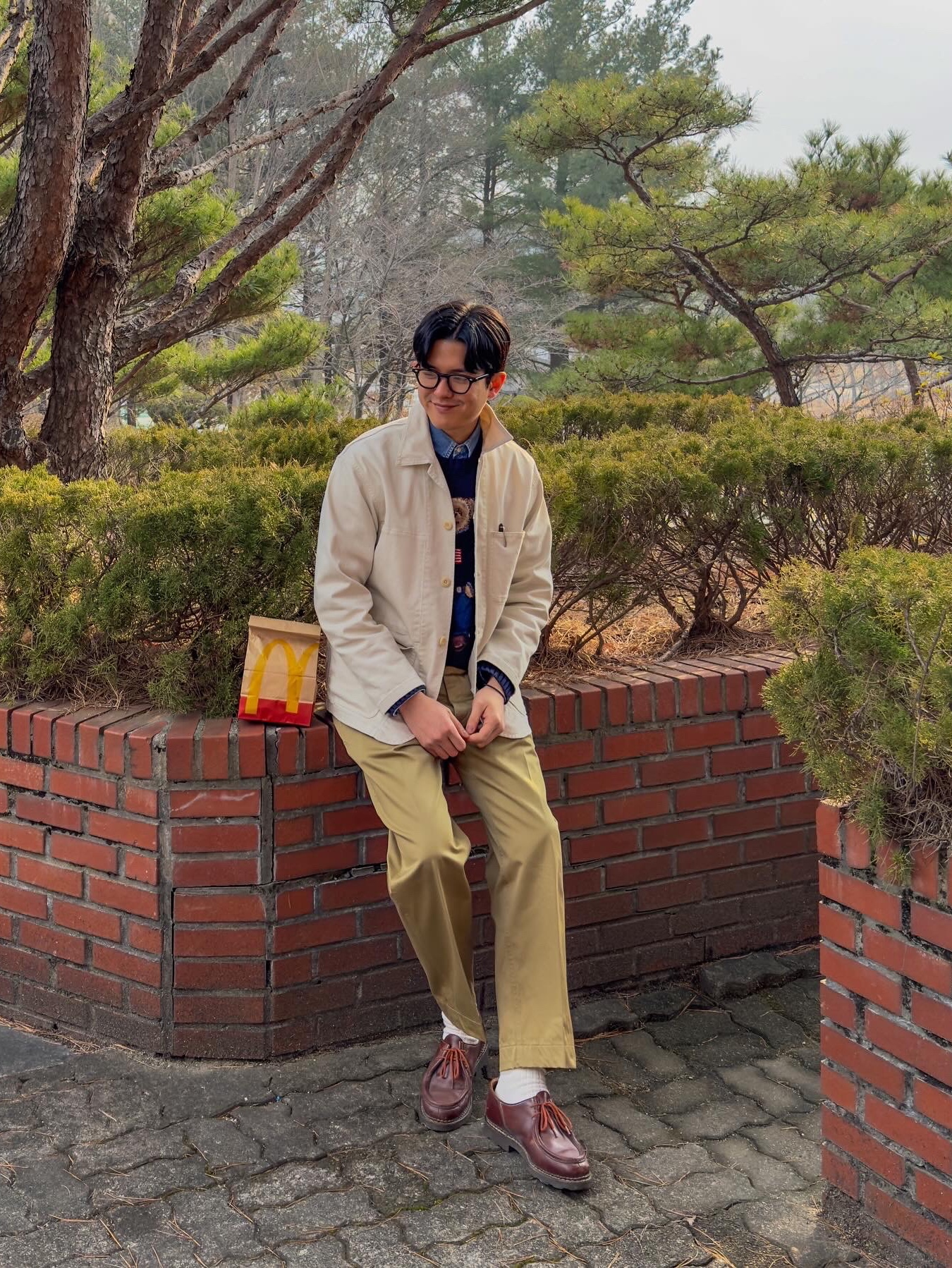 Paraboot Michael Lisse Marron 착용 스타일 - 2