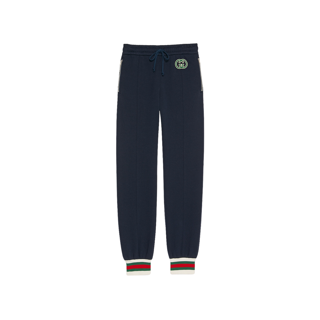 (W) Gucci Cotton Jersey Track Bottoms Dark Blue 상세 이미지 1