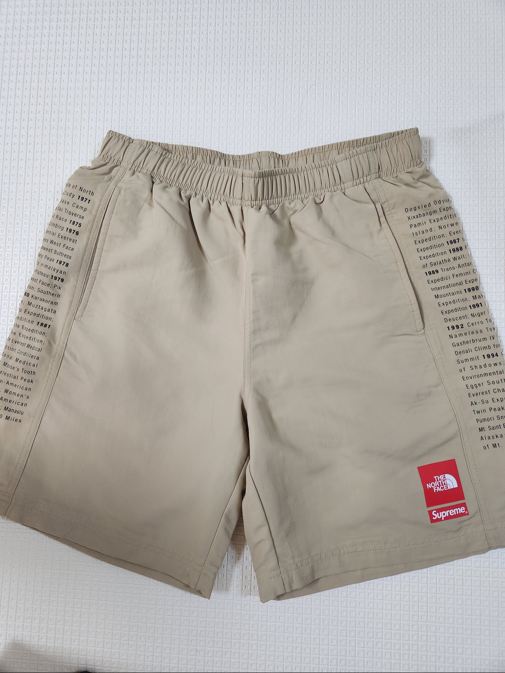 Supreme x The North Face Nylon Shorts Khaki - 24SS 착용 스타일 - 1