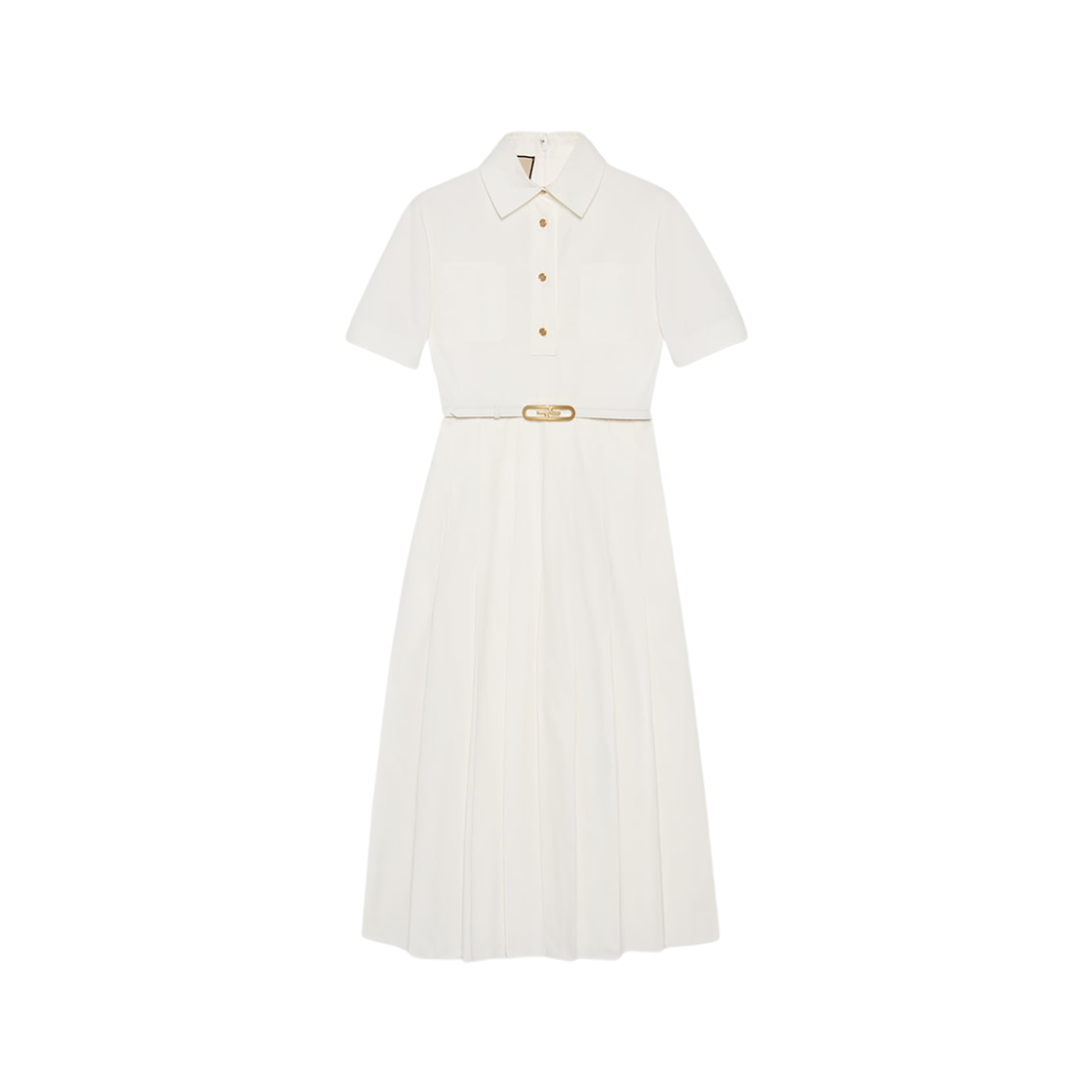 (W) Gucci Cotton Poplin Long Dress White 상세 이미지 1