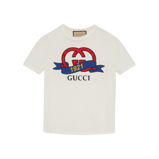 (W) 구찌 인터로킹 G 1921 코튼 티셔츠 화이트