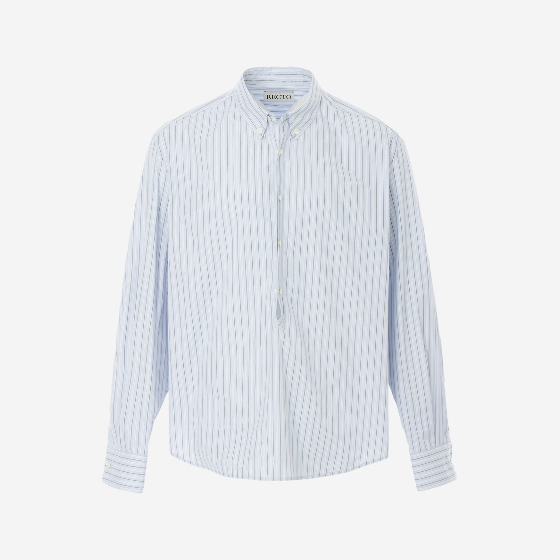 Recto Drawing Cotton Standing Collar Shirt Light Blue 상세 이미지 1