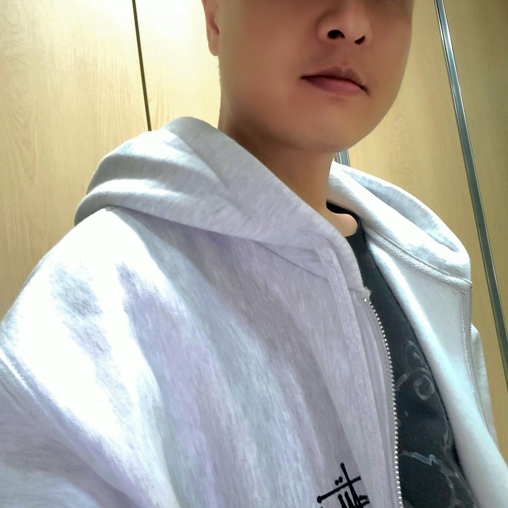 Stussy Basic Stussy Zip Hoodie Ash Heather 착용 스타일 - 3
