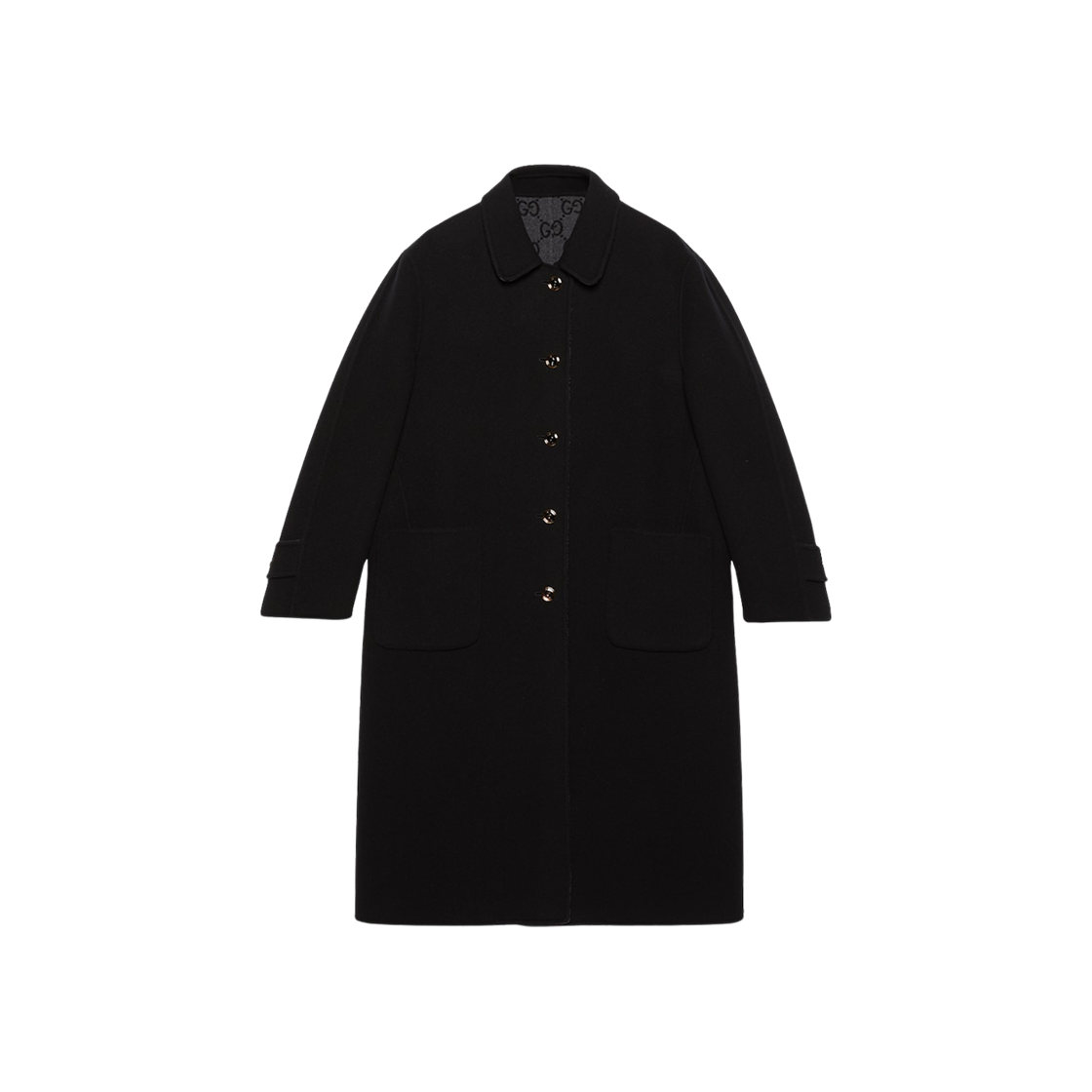 (W) Gucci Reversible GG Wool Coat Black Grey 상세 이미지 1