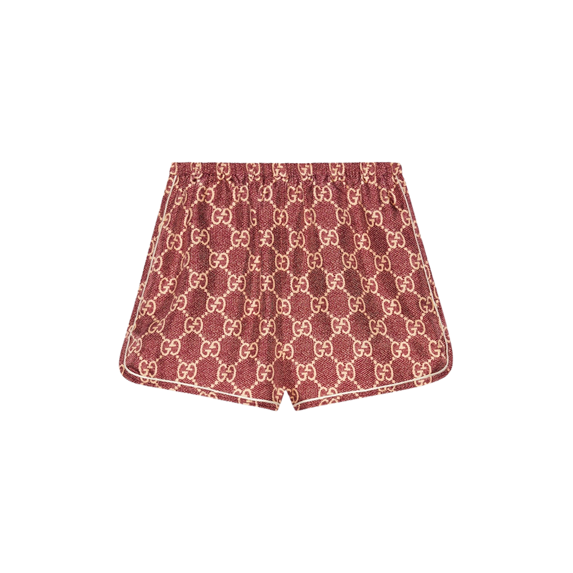 (W) Gucci GG Supreme Print Silk Shorts Pink Beige 상세 이미지 1