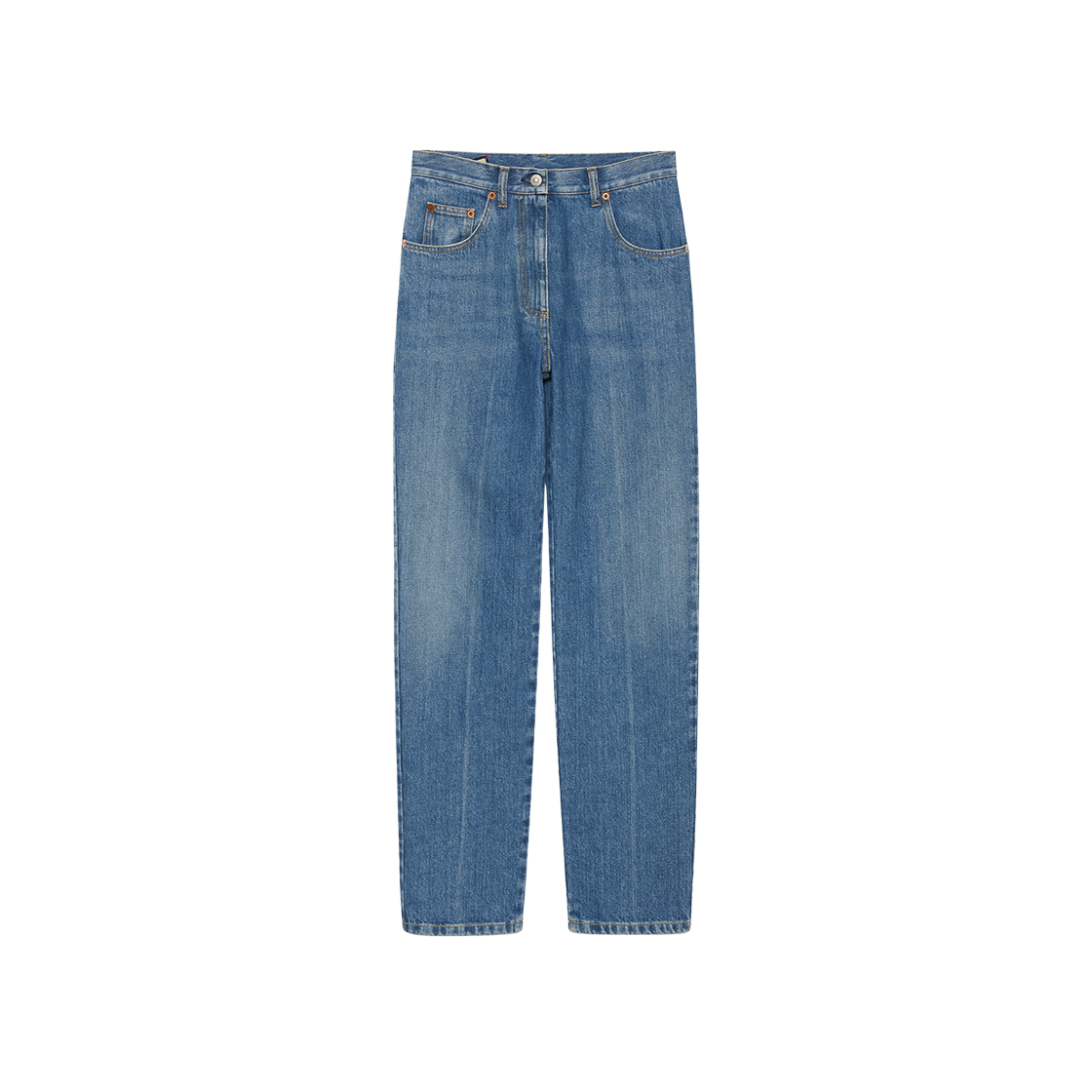 (W) Gucci 80s Fit Denim Trousers with Horsebit Blue 상세 이미지 1