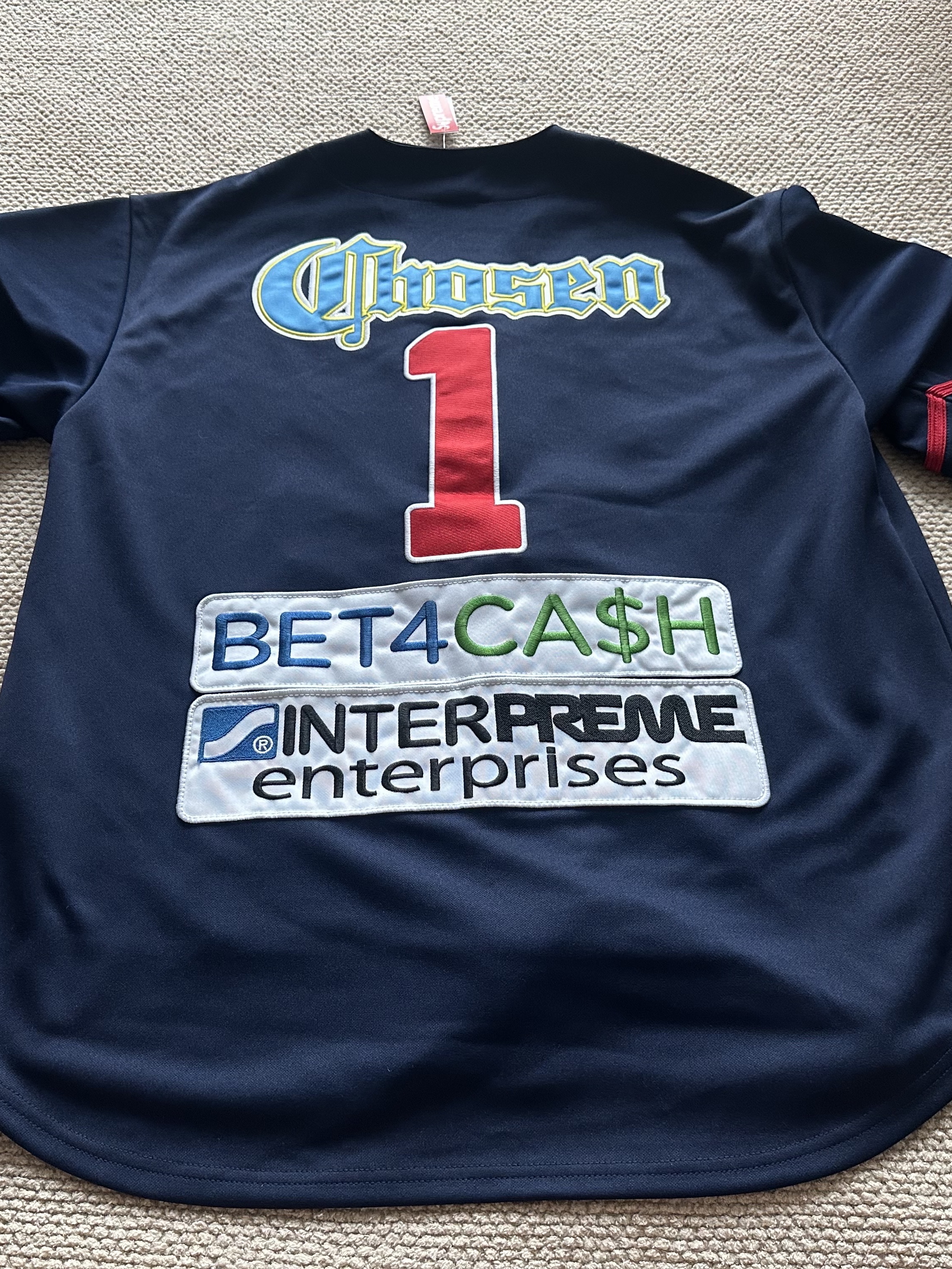 Supreme Chosen One Baseball Jersey Navy - 24SS 착용 스타일 - 5
