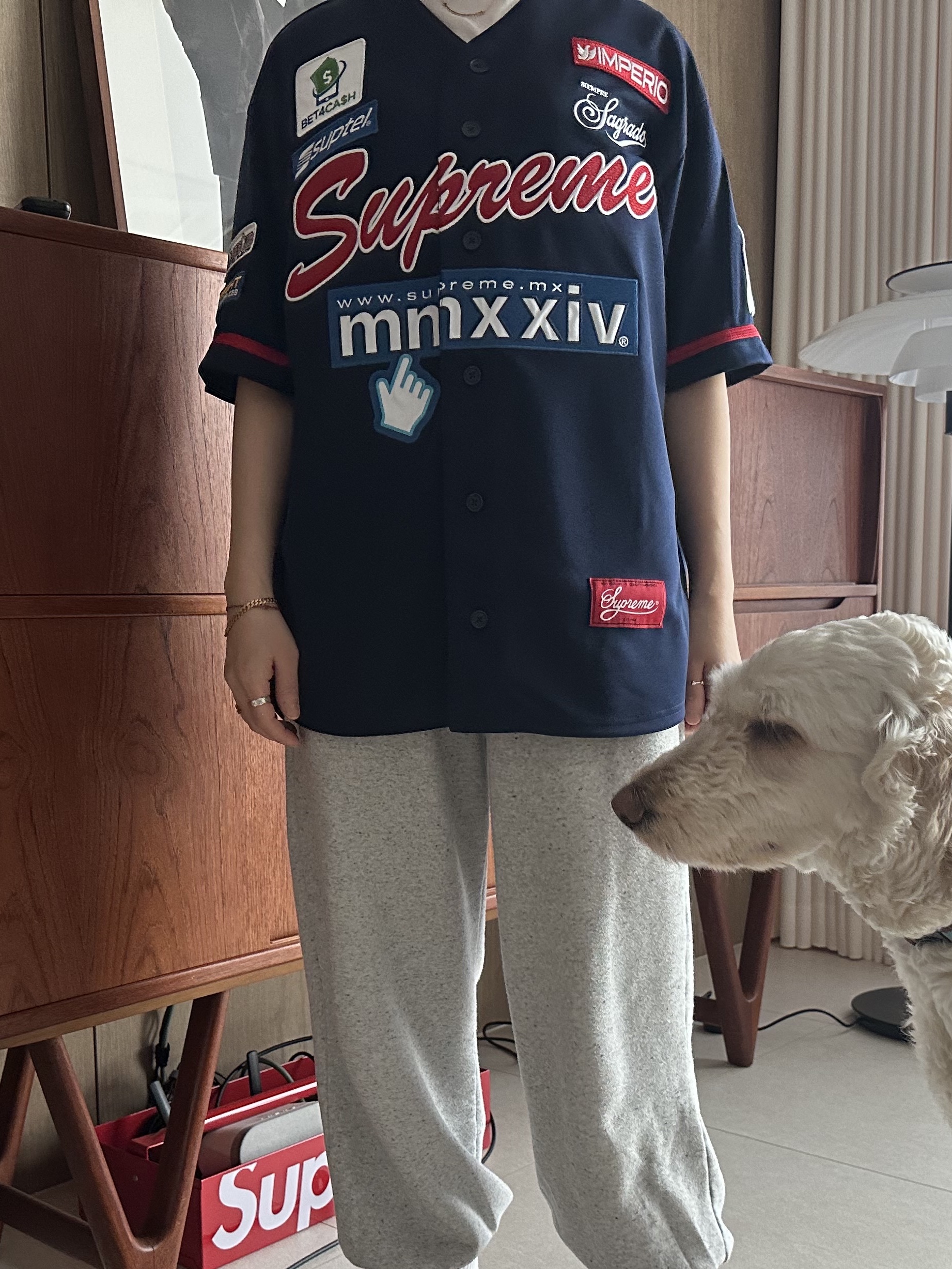 Supreme Chosen One Baseball Jersey Navy - 24SS 착용 스타일 - 2