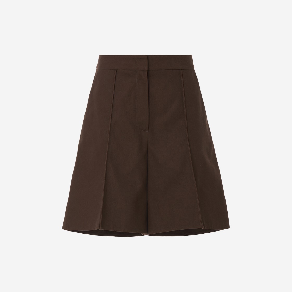 Recto Women Structured Drilled Cotton Shorts Brown 상세 이미지 1