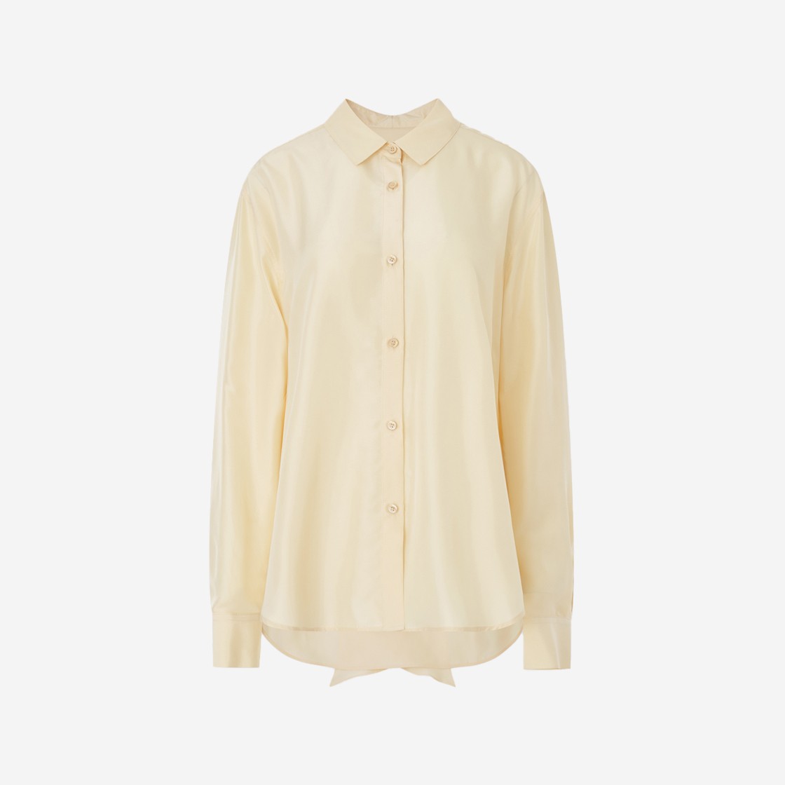 Recto Women  Washed Habutai Silk Scarf Detail Shirt Light Beige 상세 이미지 1