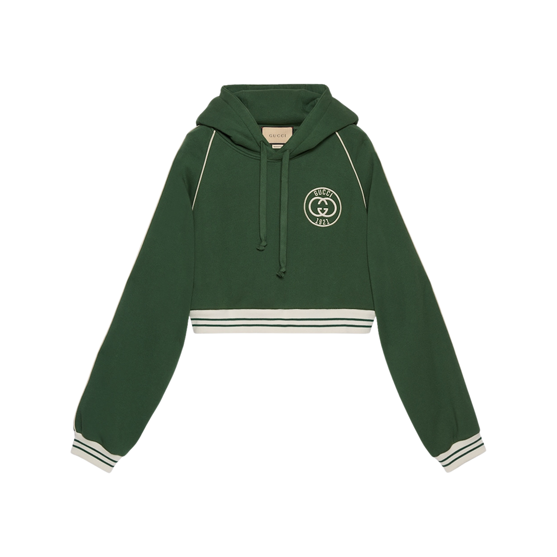 (W) Gucci Cotton Jersey Hooded Sweatshirt Green 상세 이미지 1