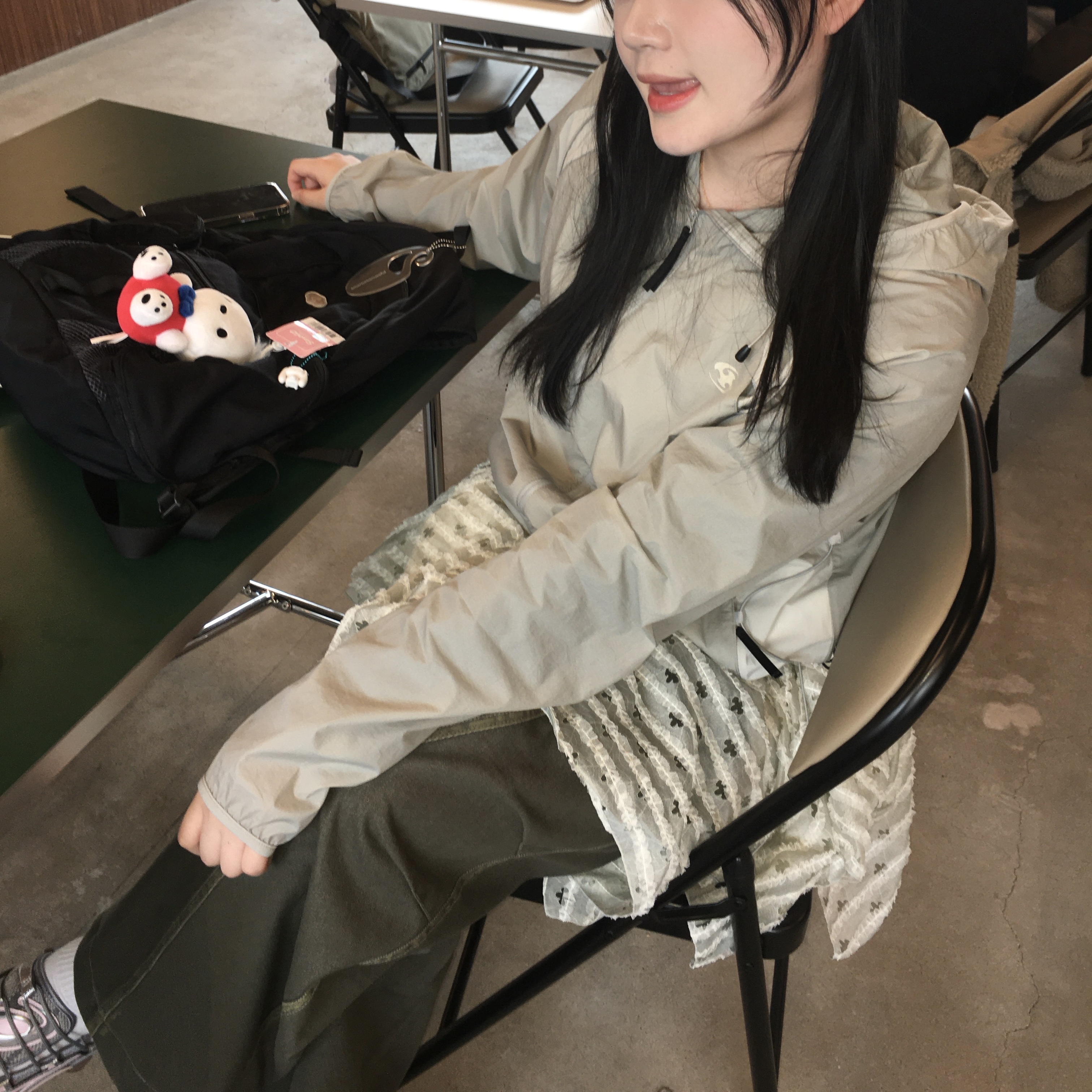 Sansan Gear Backpack Jacket Light Grey - 24SS, (W) Asics x Kiko Kostadinov x Hysteric Glamour Gel-Quantum Cotton Candy 착용 스타일
