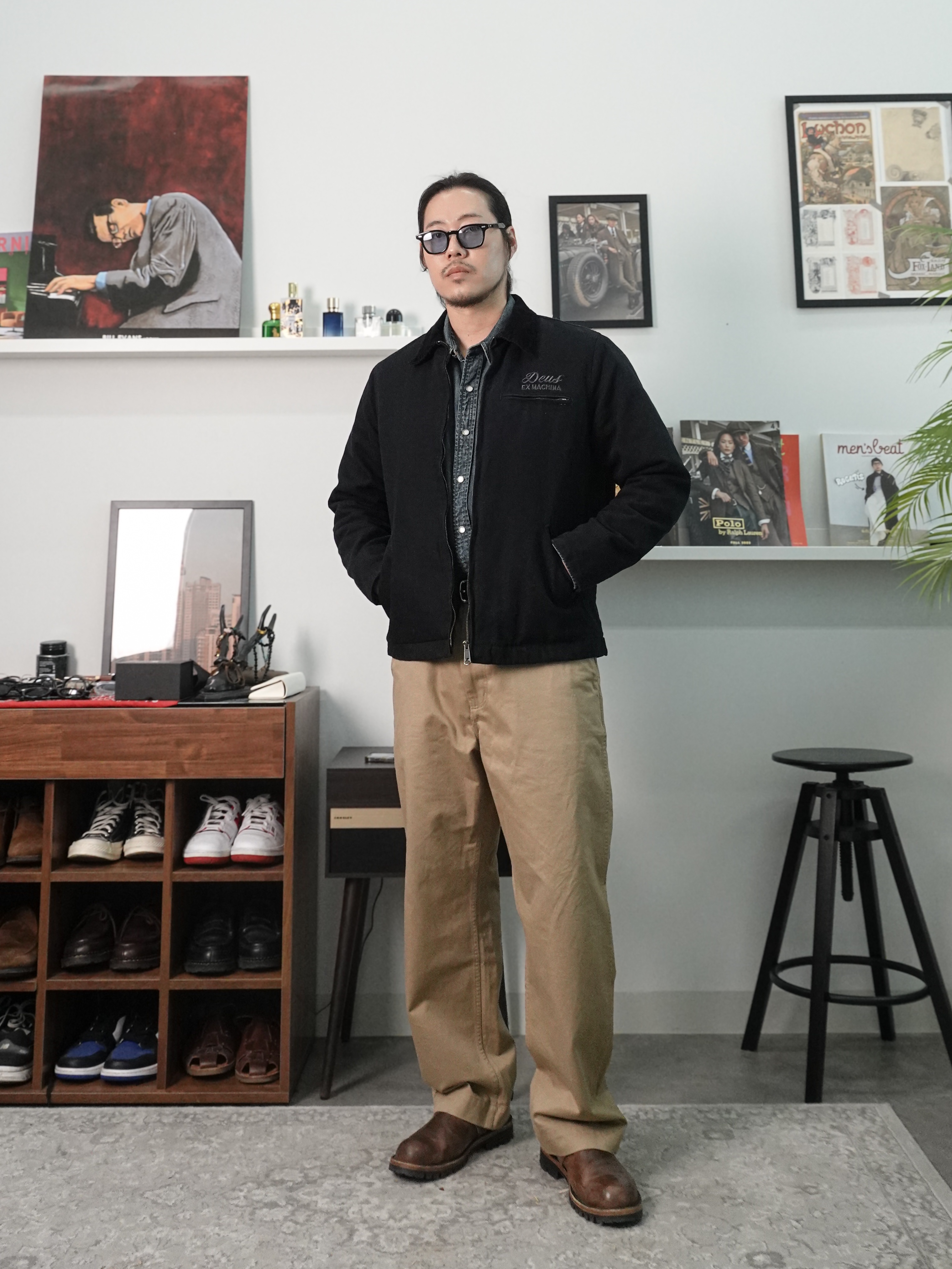 Deus Ex Machina Address Workwear Jacket Black 착용 스타일
