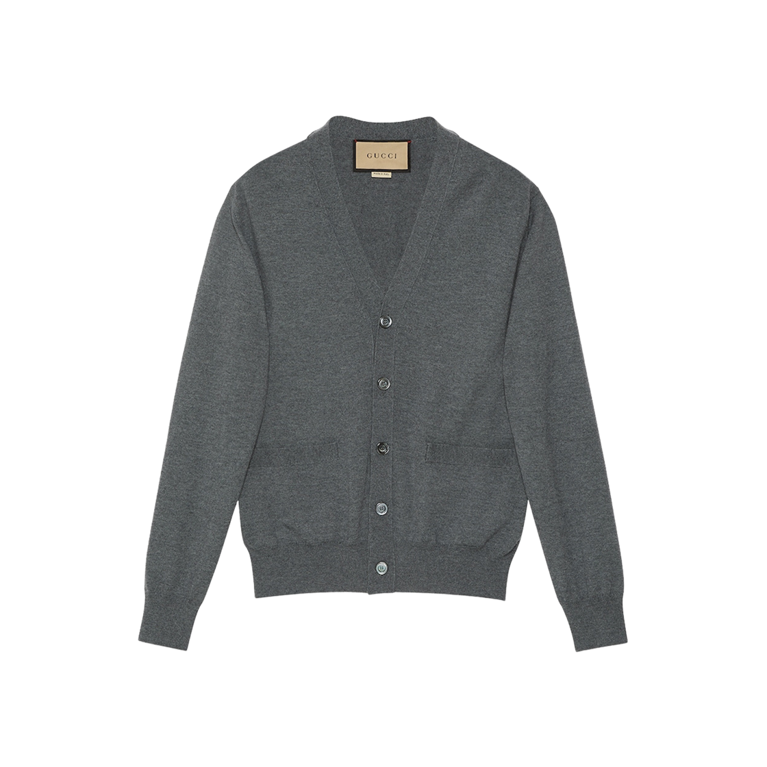 Gucci Wool Cardigan with Embroidery Grey 상세 이미지 1