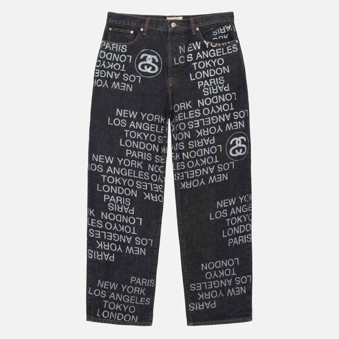 Stussy Big OL’ Jean City Link Denim Washed Black 착용 스타일 - 3