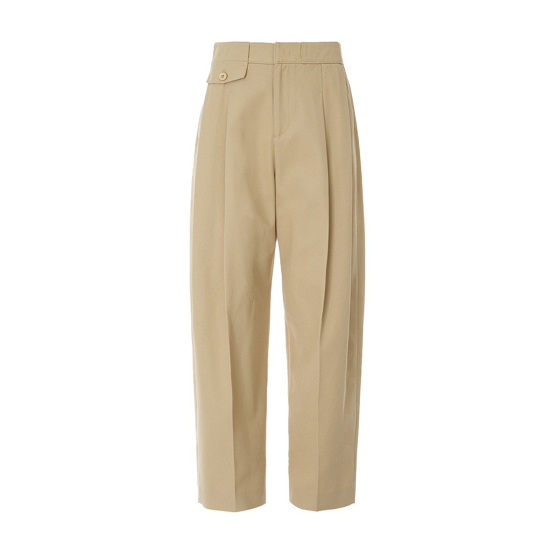 Recto Drilled Cotton Double Tucked Pants Beige 상세 이미지 1