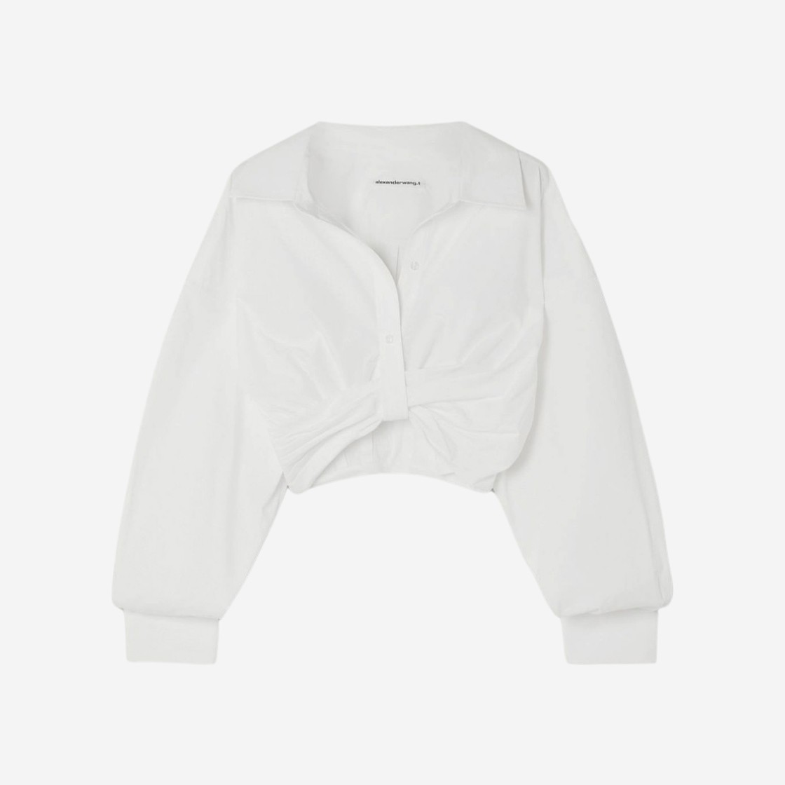 (W) Alexander Wang Drape Crop Shirt White 상세 이미지 1