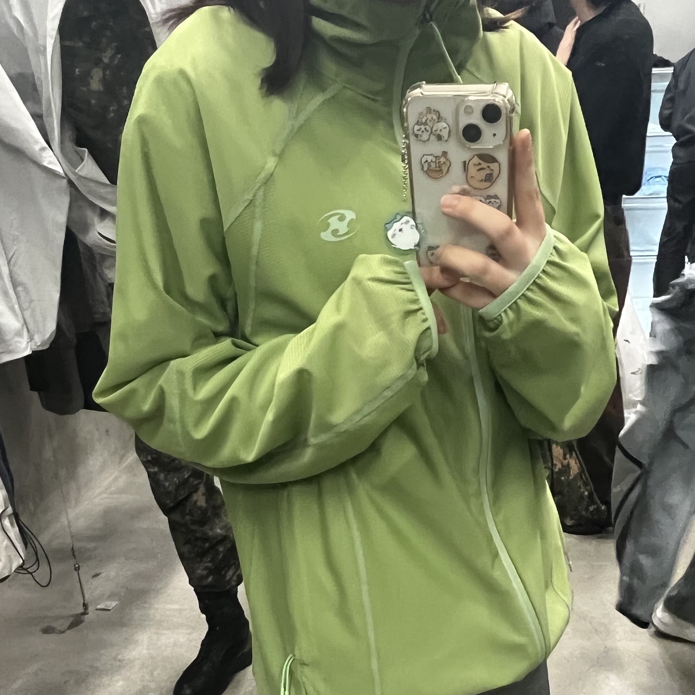 Sansan Gear Mesh Jacket Green - 24SS 착용 스타일