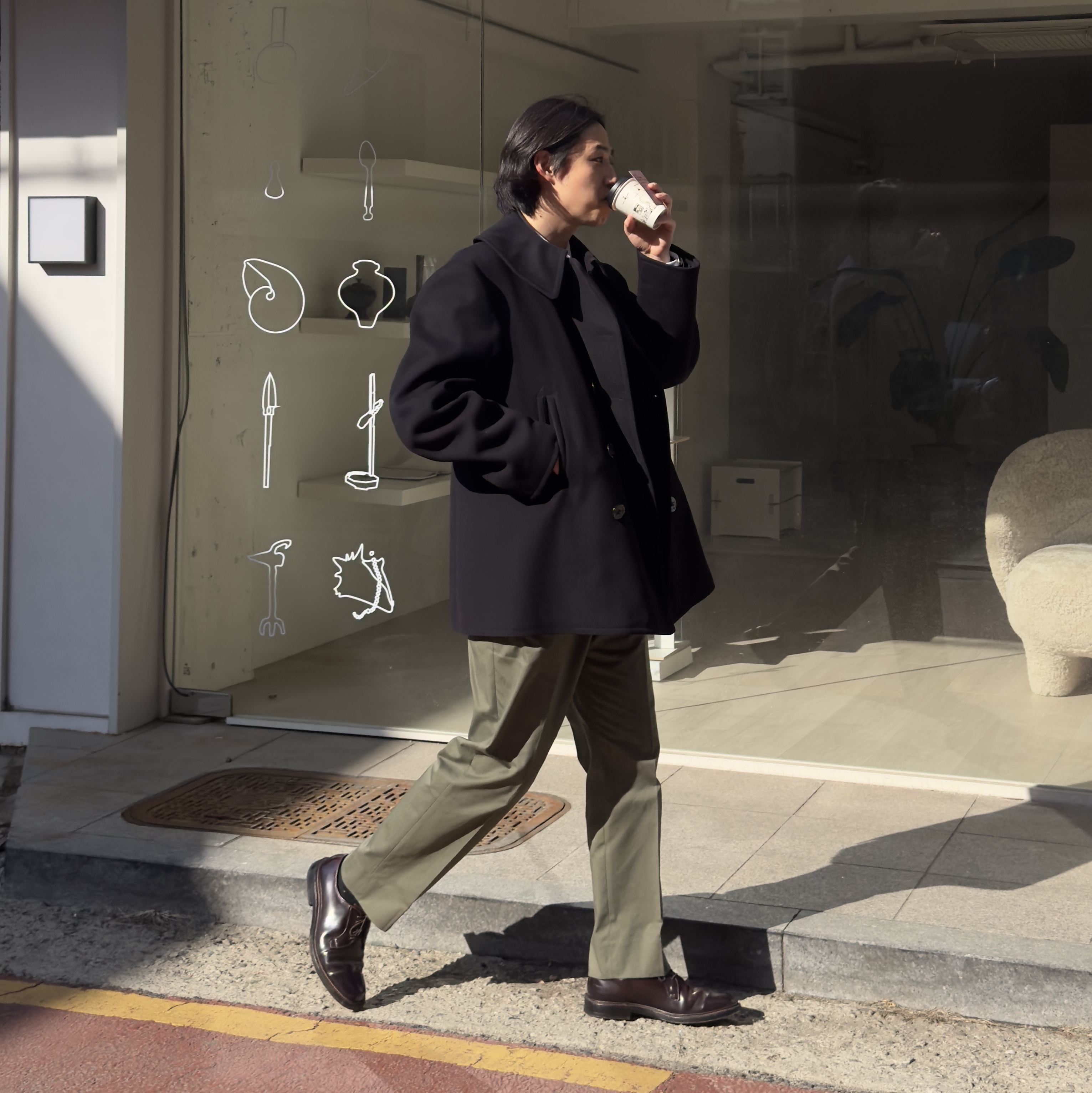 Alden 990 Cordovan Plain Toe Blucher Oxford Burgundy - D 착용 스타일