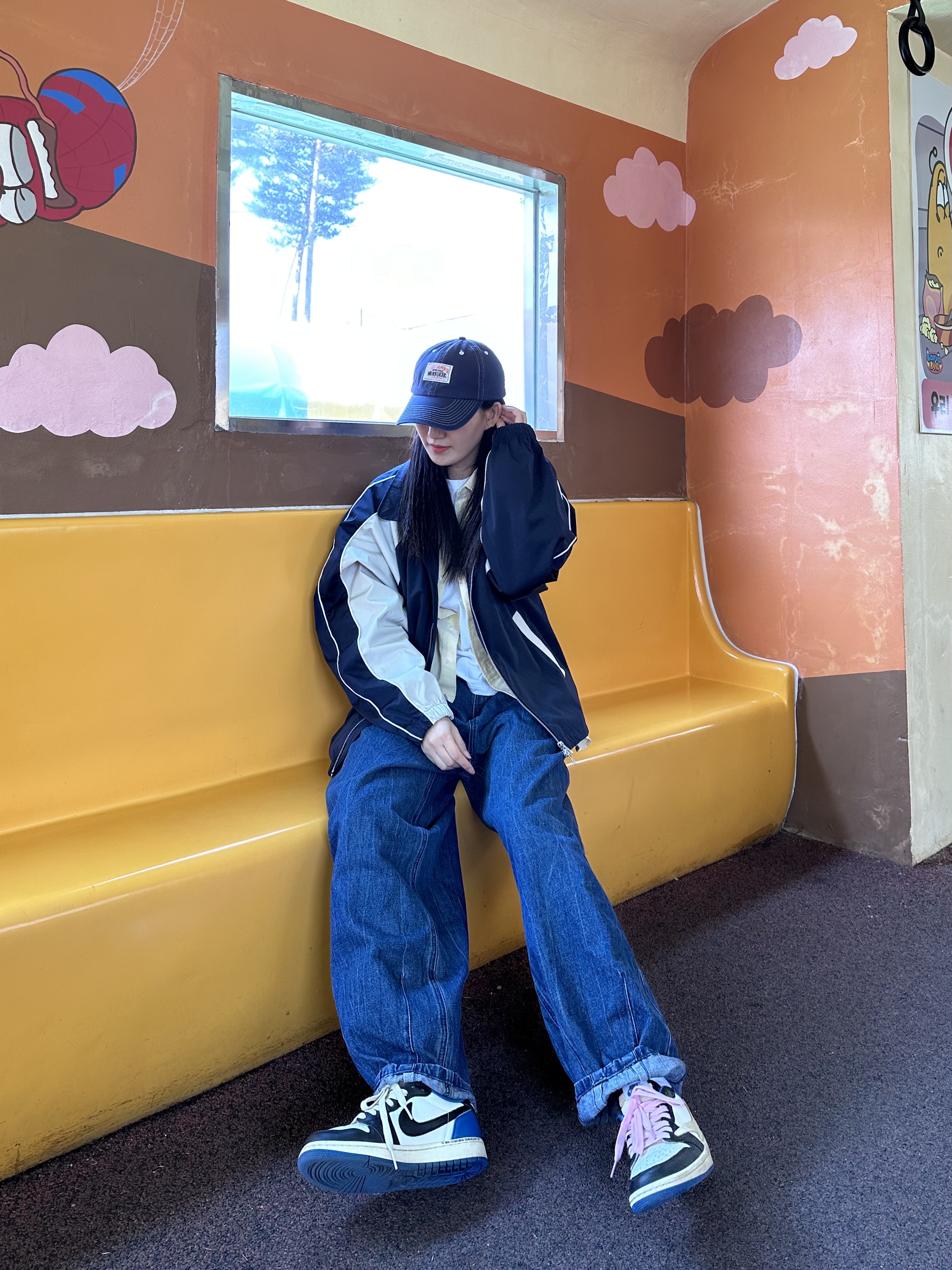 Jordan 1 x Travis Scott x Fragment Retro Low OG SP Military Blue 착용 스타일