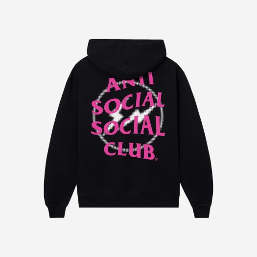 안티 소셜 소셜 클럽 x 프라그먼트 디자인 하프 톤 로고 후드 블랙 핑크