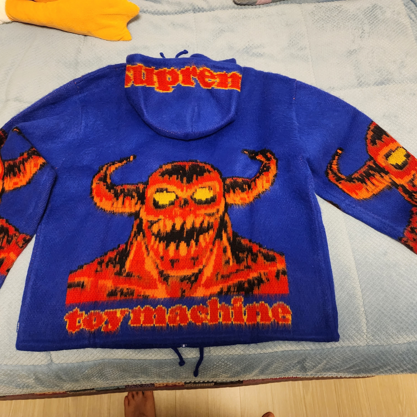 Supreme x Toy Machine Zip Up Hooded Sweater Blue - 24SS 착용 스타일 - 4