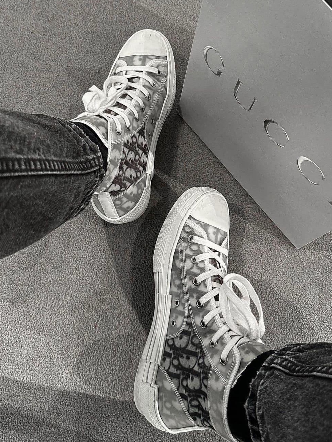 Dior x Alex Foxton B23 Low Dior Olique Canvas, Dior B23 High Dior Oblique White & Black 착용 스타일 - 4