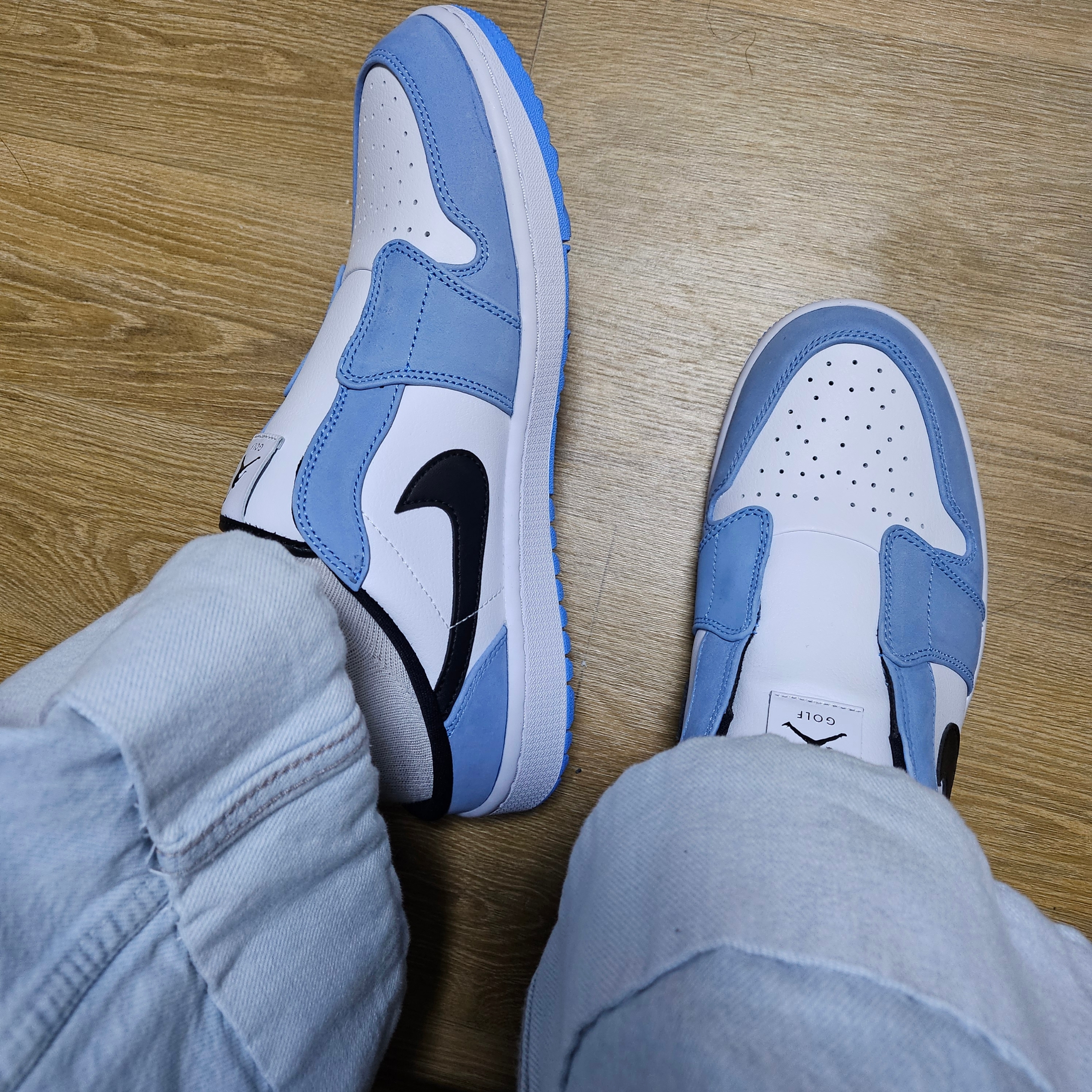Jordan Golf Mule University Blue 착용 스타일