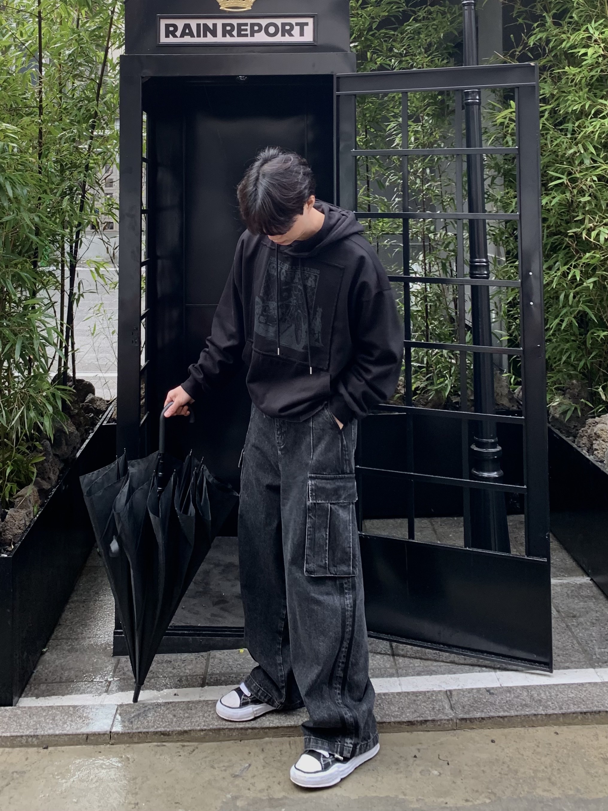 Maison Mihara Yasuhiro Peterson OG Sole Canvas Low Sneakers Black 착용 스타일 - 1