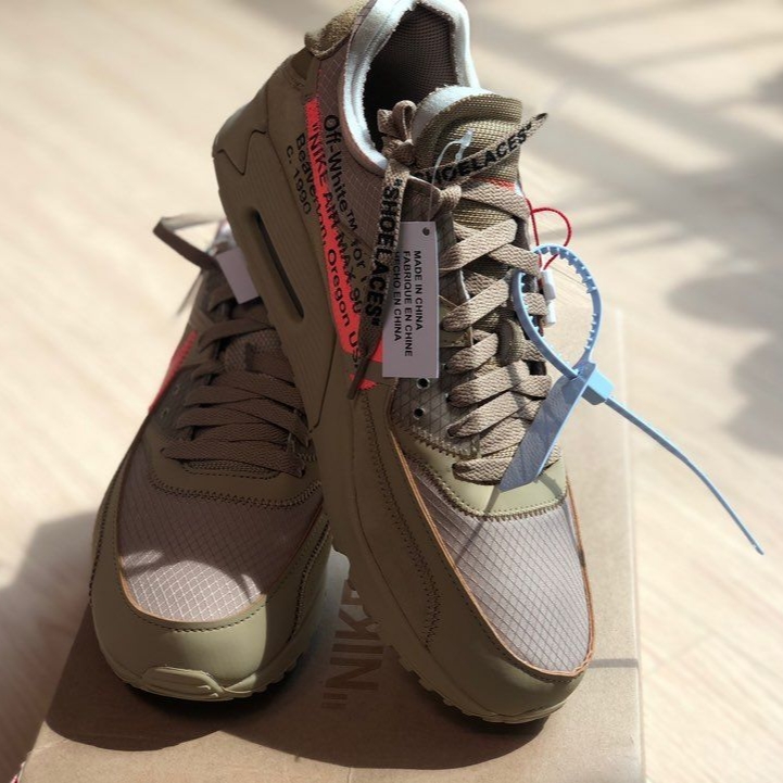 Nike x Off-White Air Max 90 V2 Desert Ore 착용 스타일