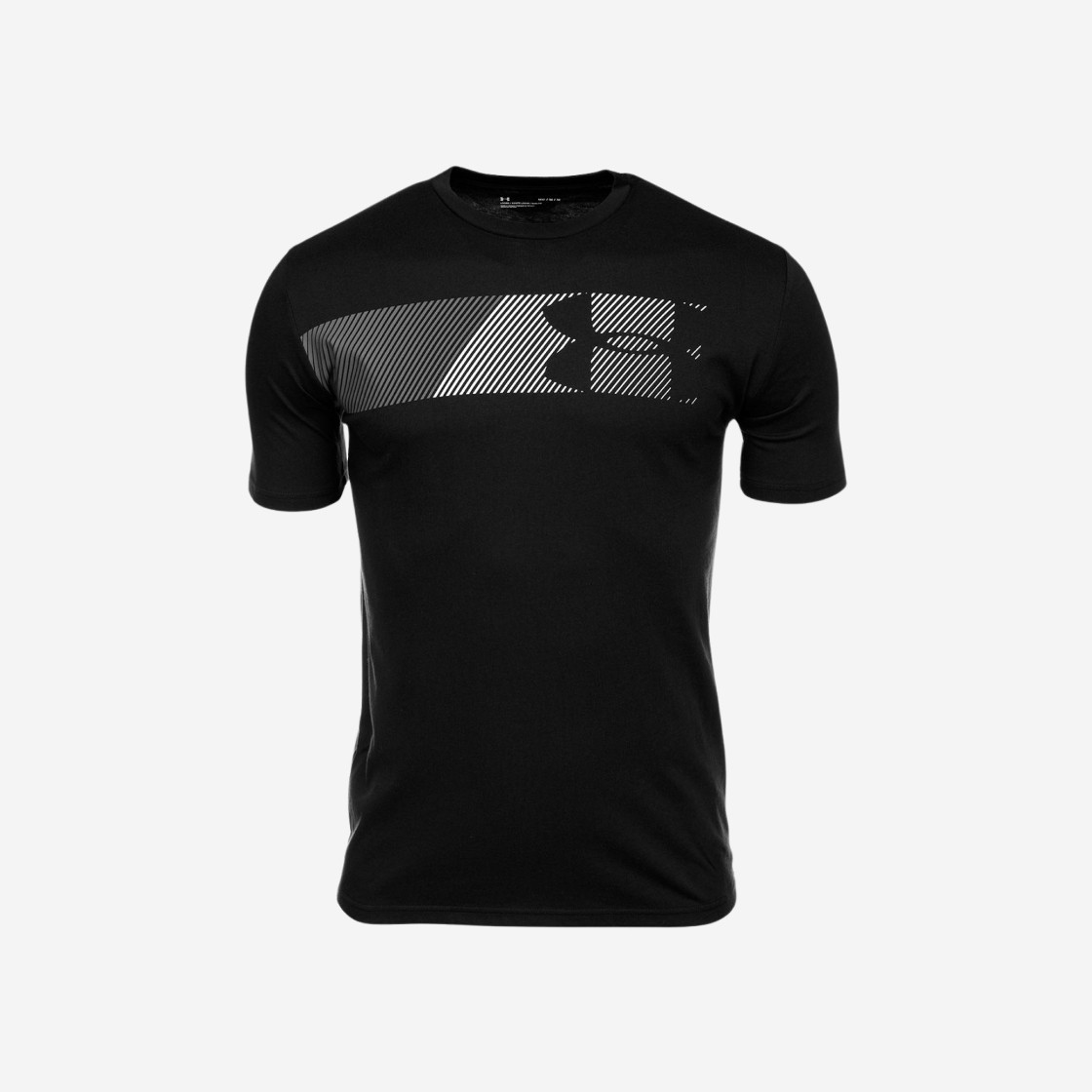 Under Armour Fast Left Chest Short Sleeve Black White 상세 이미지 1