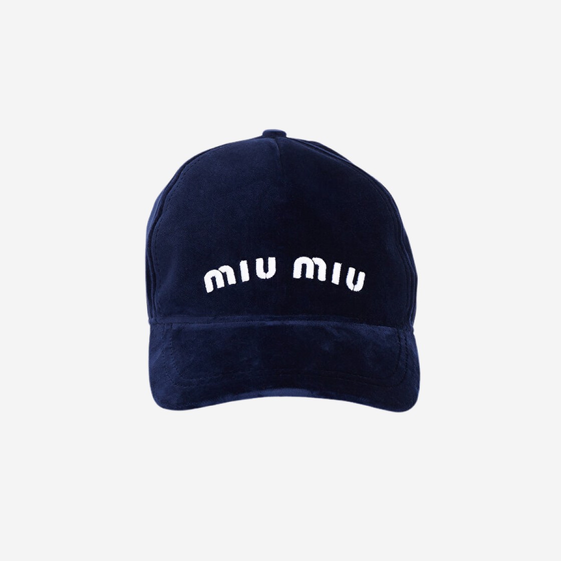 (W) Miu Miu Terry Baseball Cap Navy 상세 이미지 1