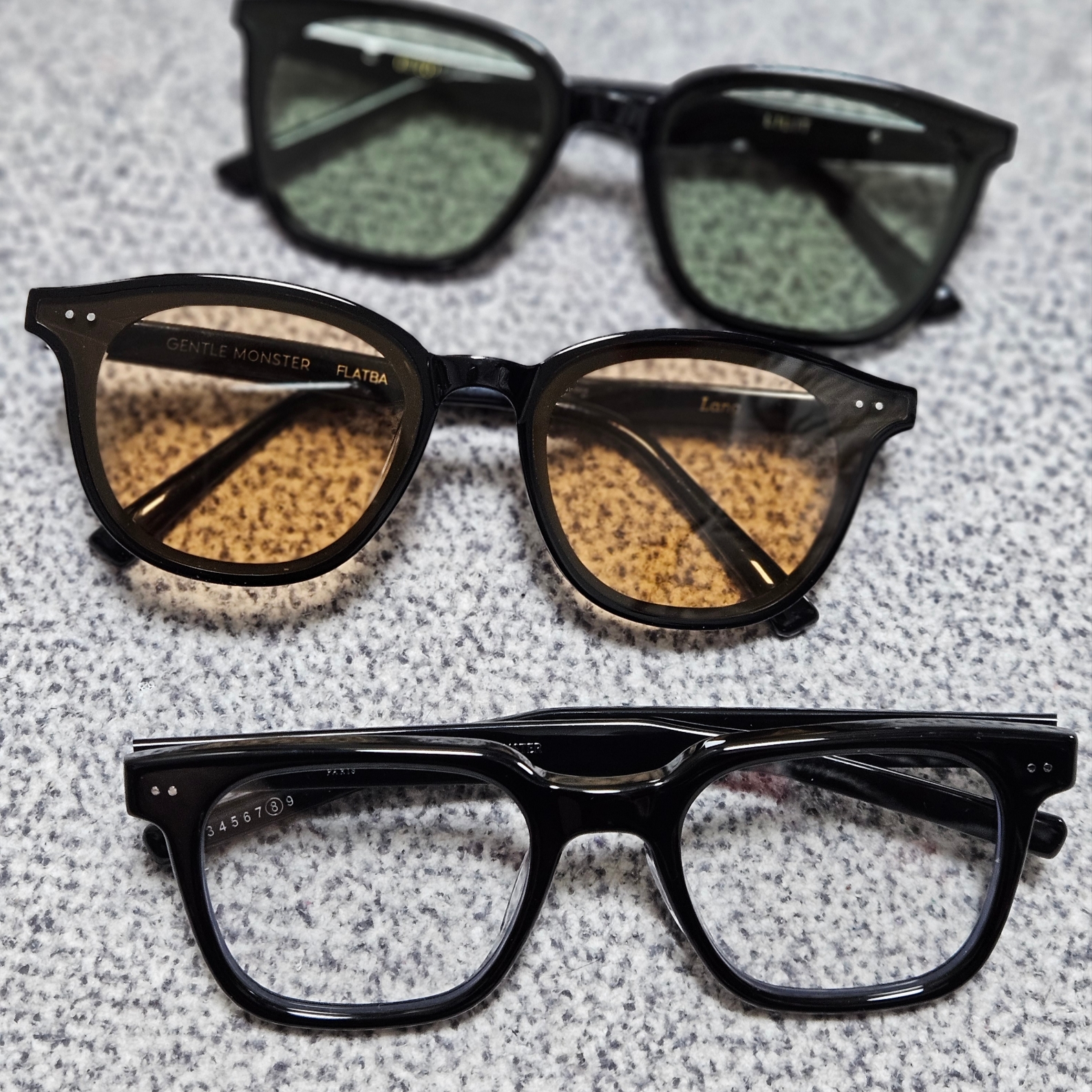Gentle Monster x Maison Margiela MM117 Black Clear, Gentle Monster Lang 01 Black 착용 스타일