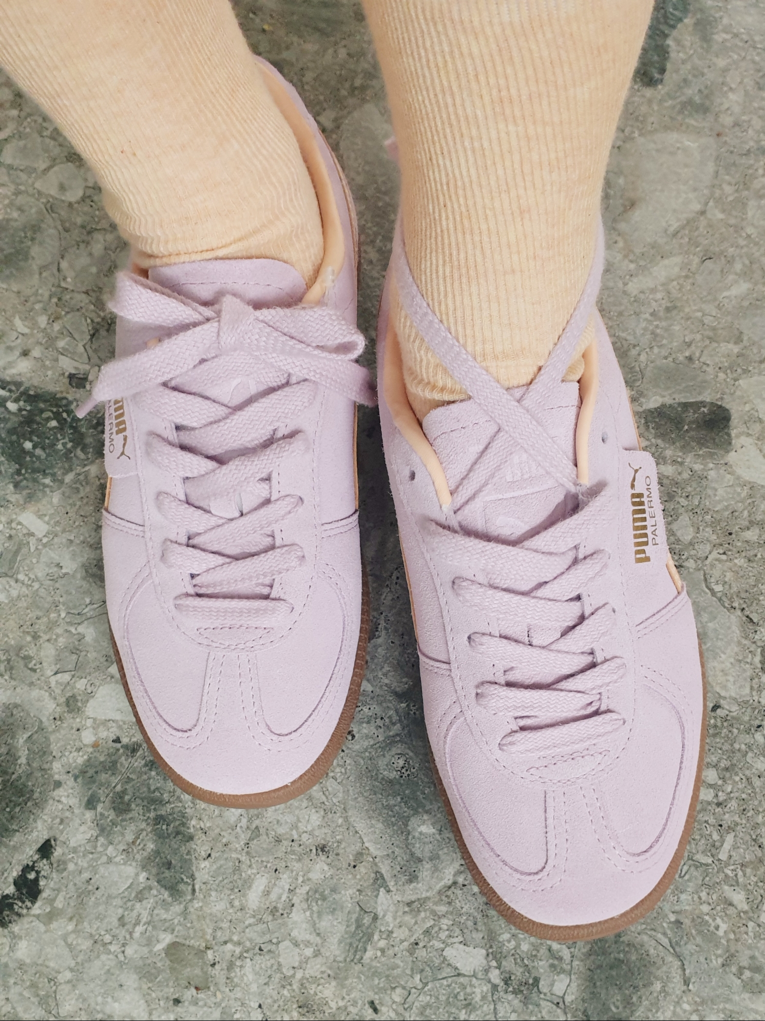 Puma Palermo Grape Mist Peach Fizz 착용 스타일 - 2