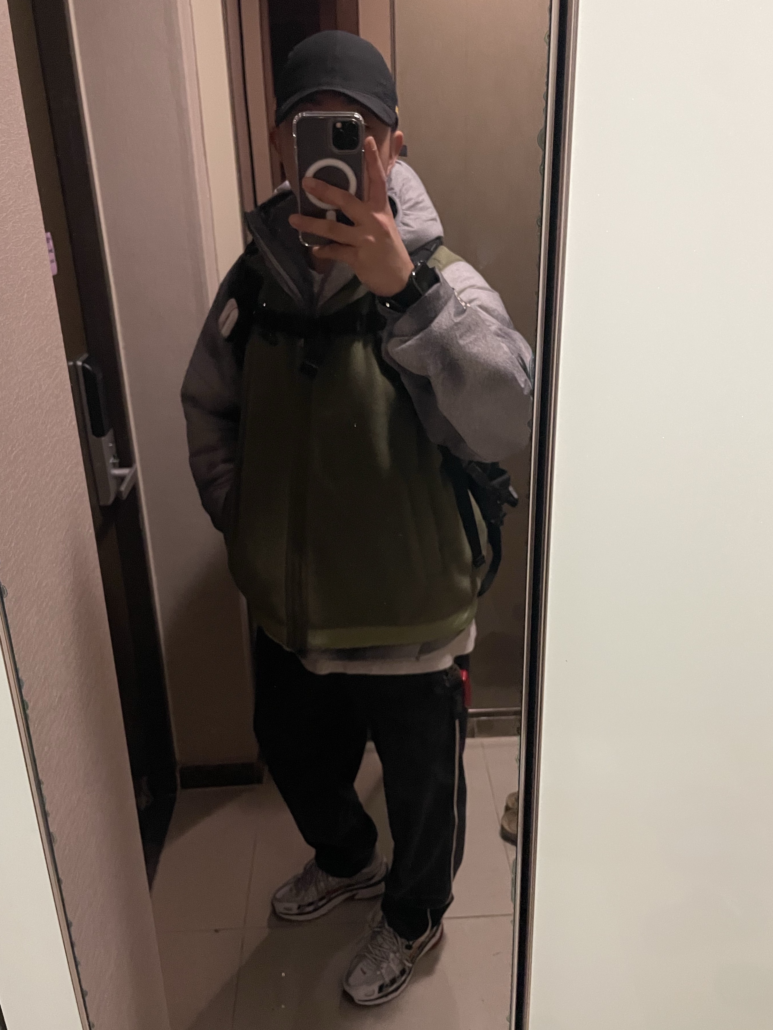 (W) Nike P-6000 Metallic Silver Red, Nike ACG Therma-Fit ADV Rope De Dope AOP Jacket Cool Grey - Asia 착용 스타일