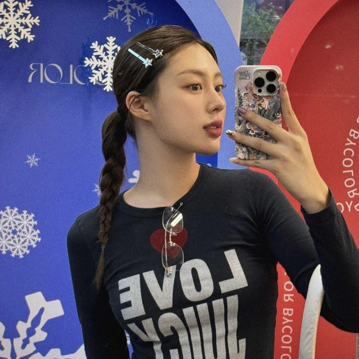 DNINI Twinkle Star Hair Slide Silver Blue 착용 스타일 - 1