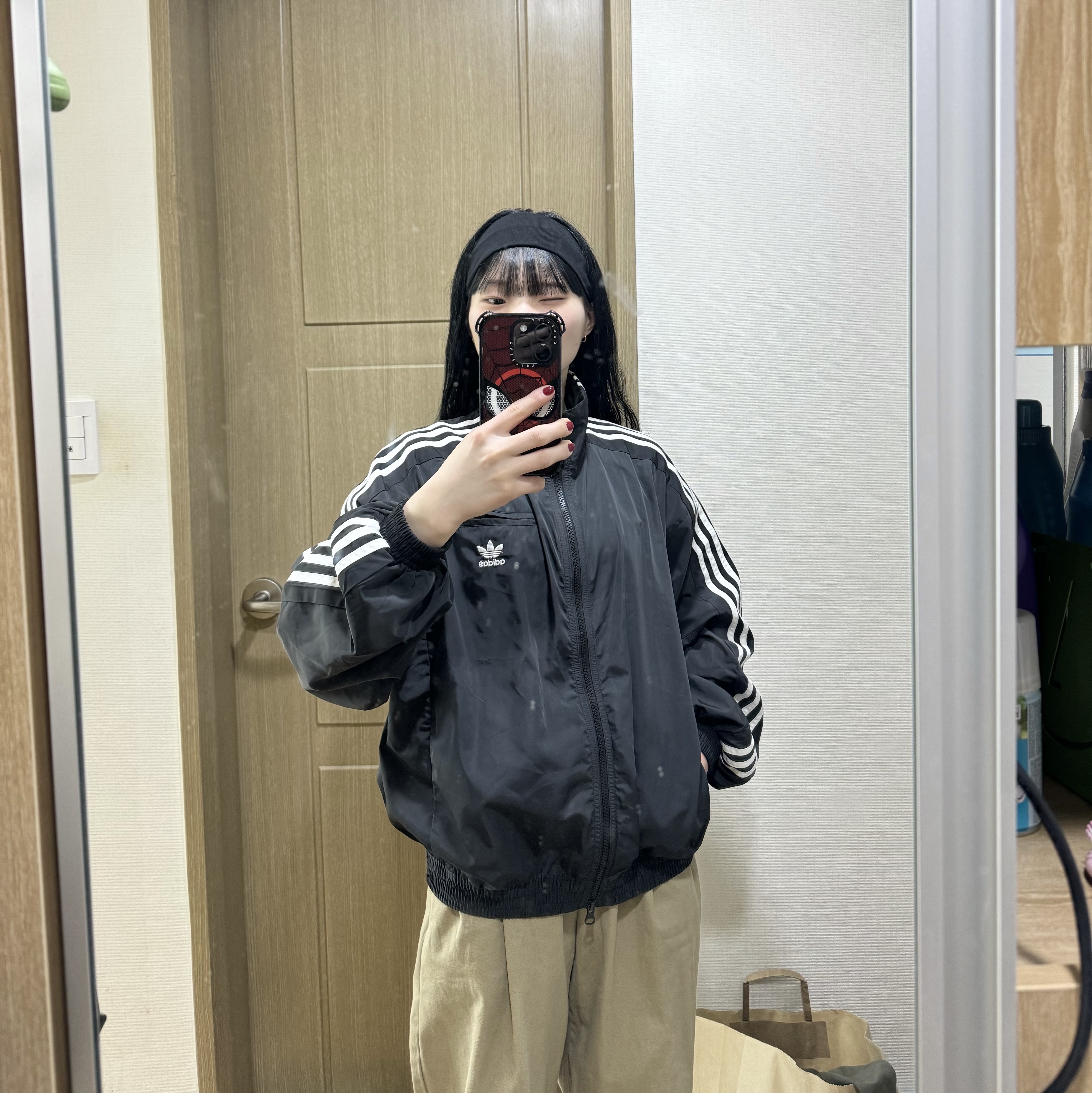 (W) Adidas Adicolor Classic Track Jacket Black - KR Sizing, Nike Dunk Low Retro PRM Halloween 착용 스타일 - 1