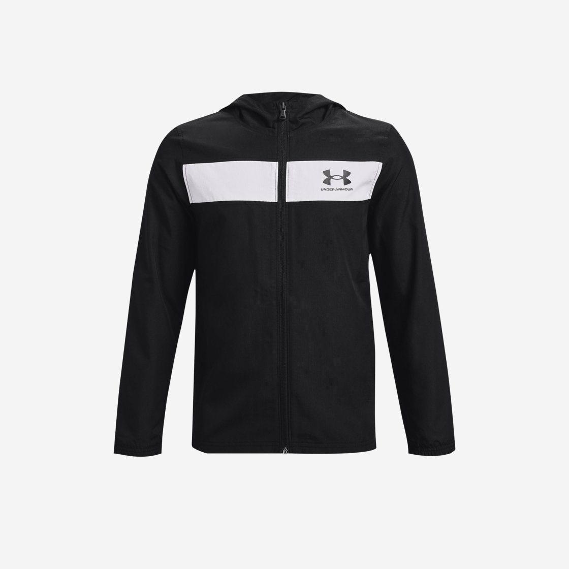 (Kids) Under Armour Sportstyle Windbreaker Black White 상세 이미지 1