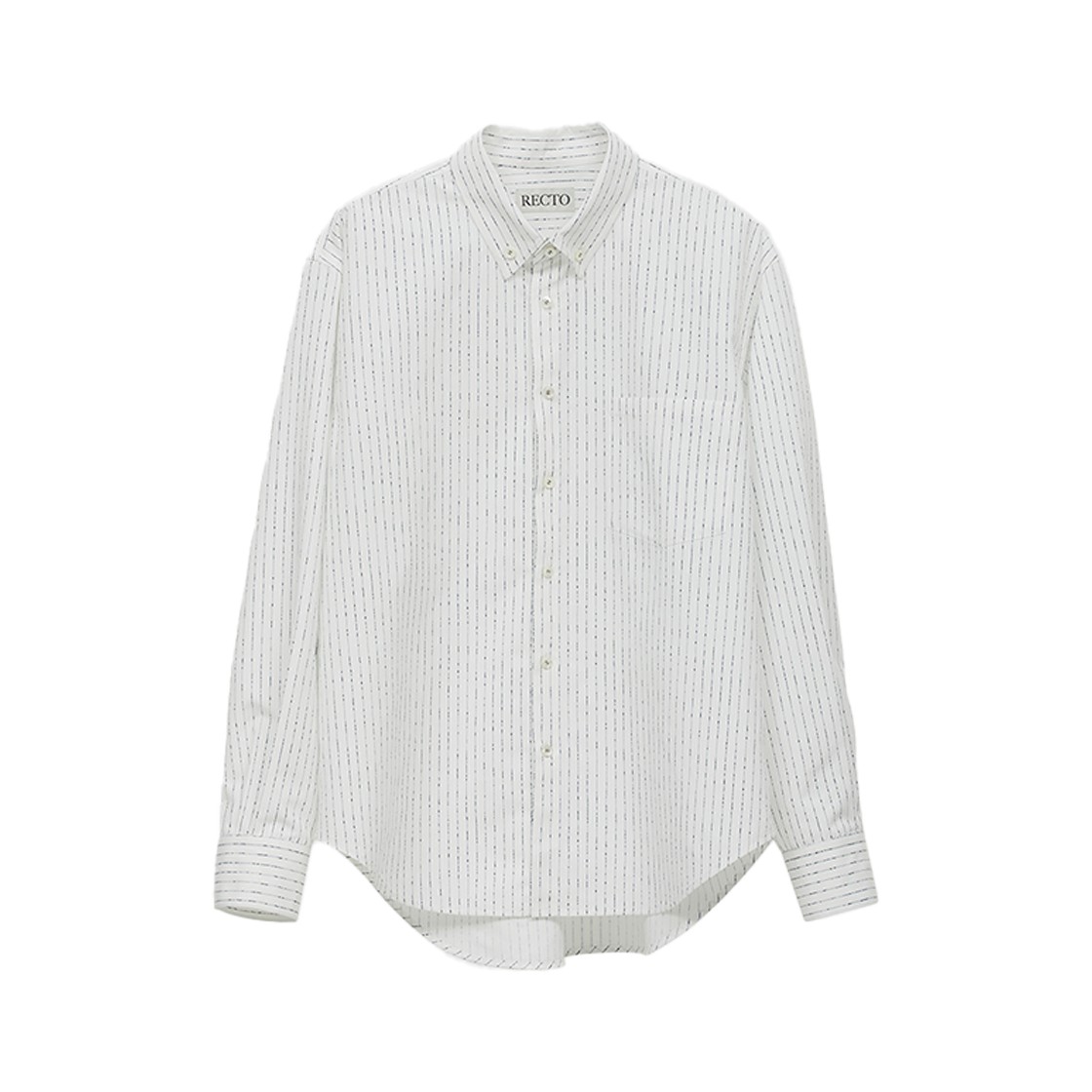 Recto Nep Stripe Taffeta Oversize Shirt Off White 상세 이미지 1