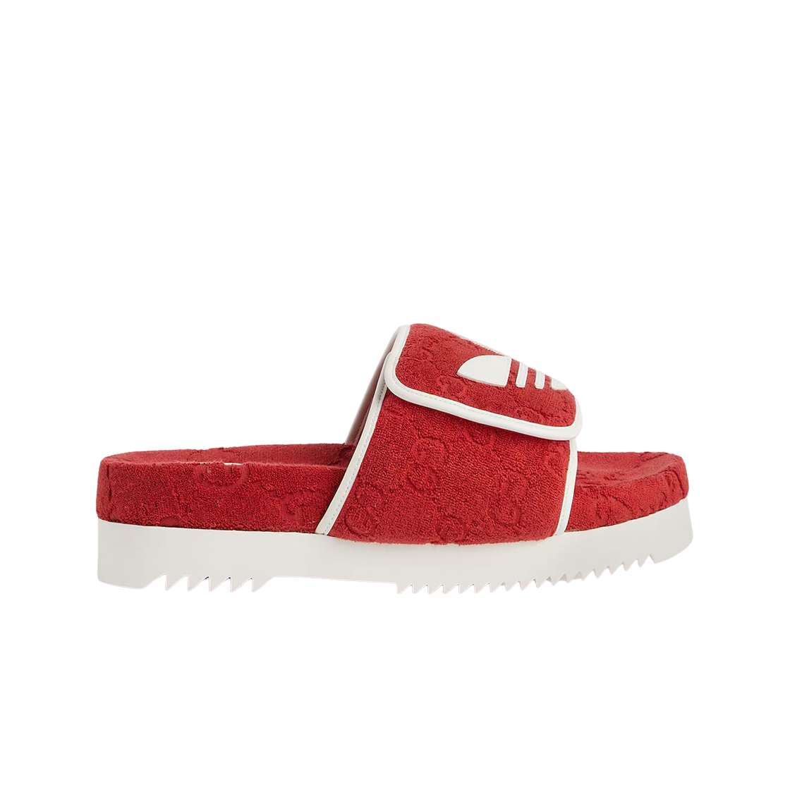 702412-UU010-6560 Gucci x Adidas GG Platform Sandal Red