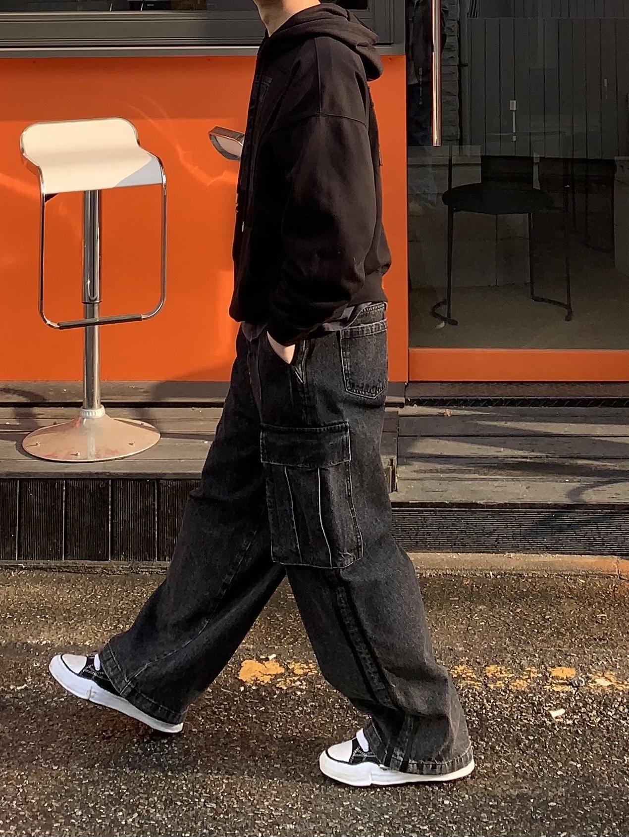 Maison Mihara Yasuhiro Peterson OG Sole Canvas Low Sneakers Black 착용 스타일 - 4