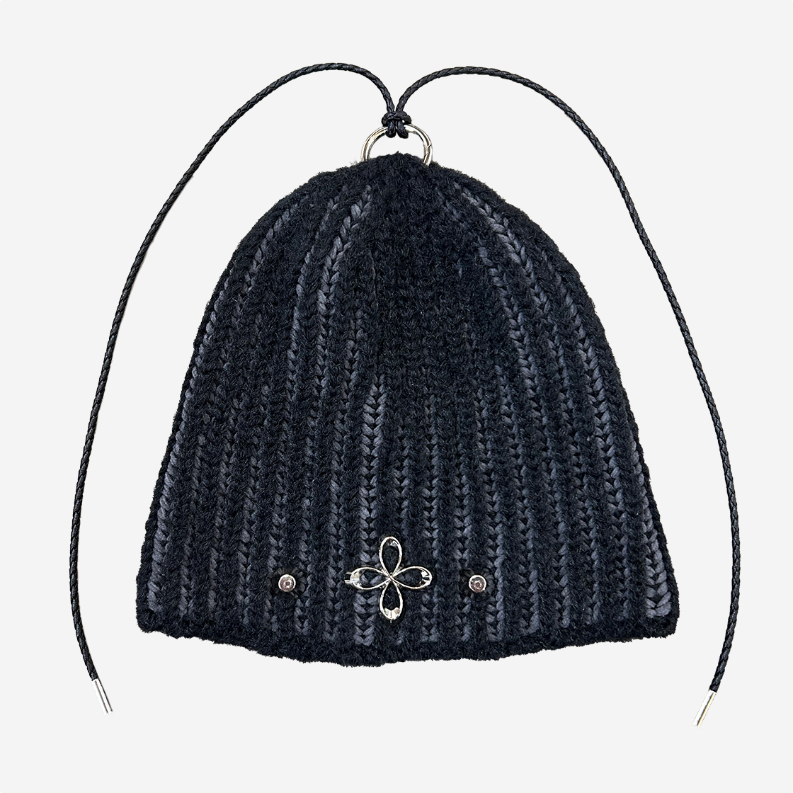 24SSB004 Surgery Clover Logo Double Strap Beanie Black