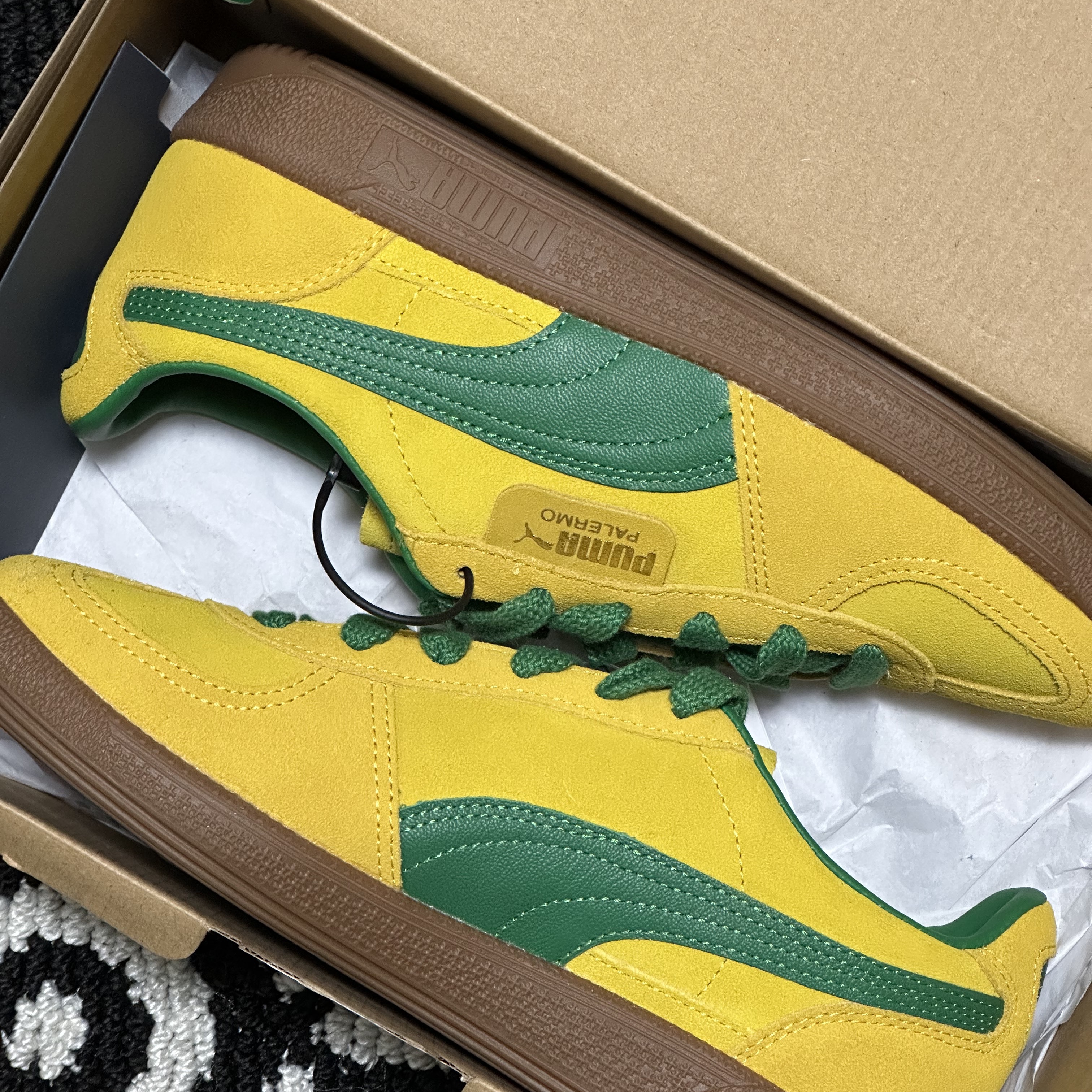 Puma Palermo Pele Yellow Archive Green 착용 스타일 - 3